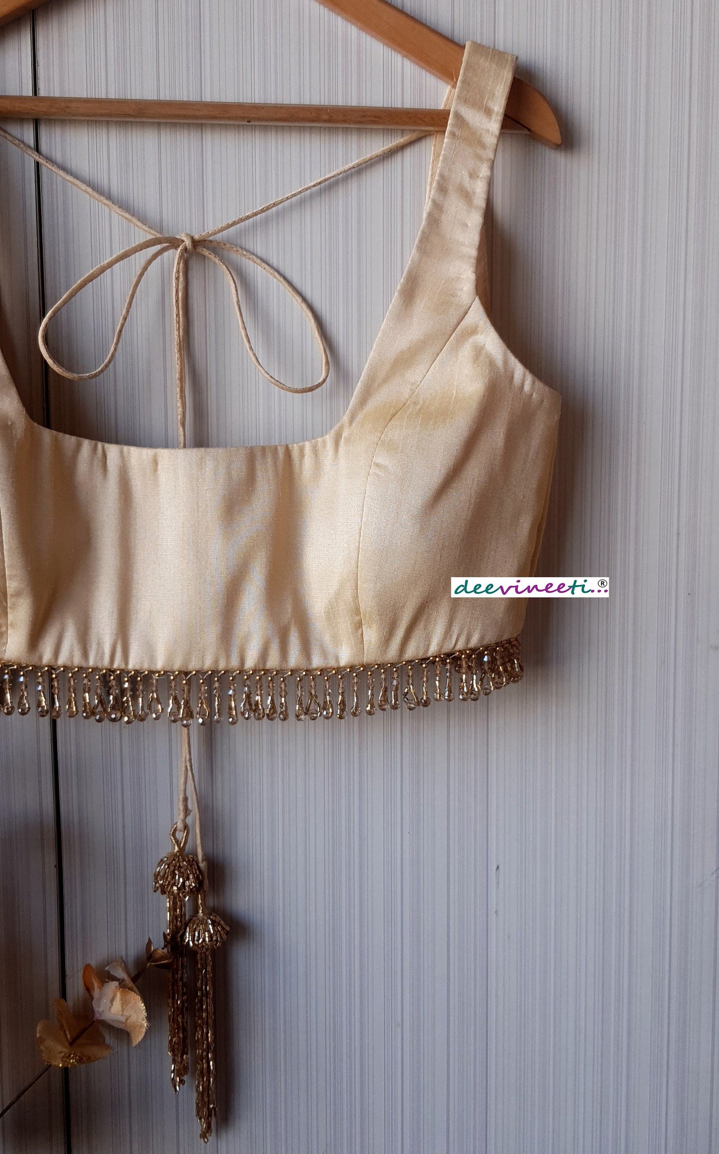 Raw Silk Blouse Deep Square Neck DVBL_190