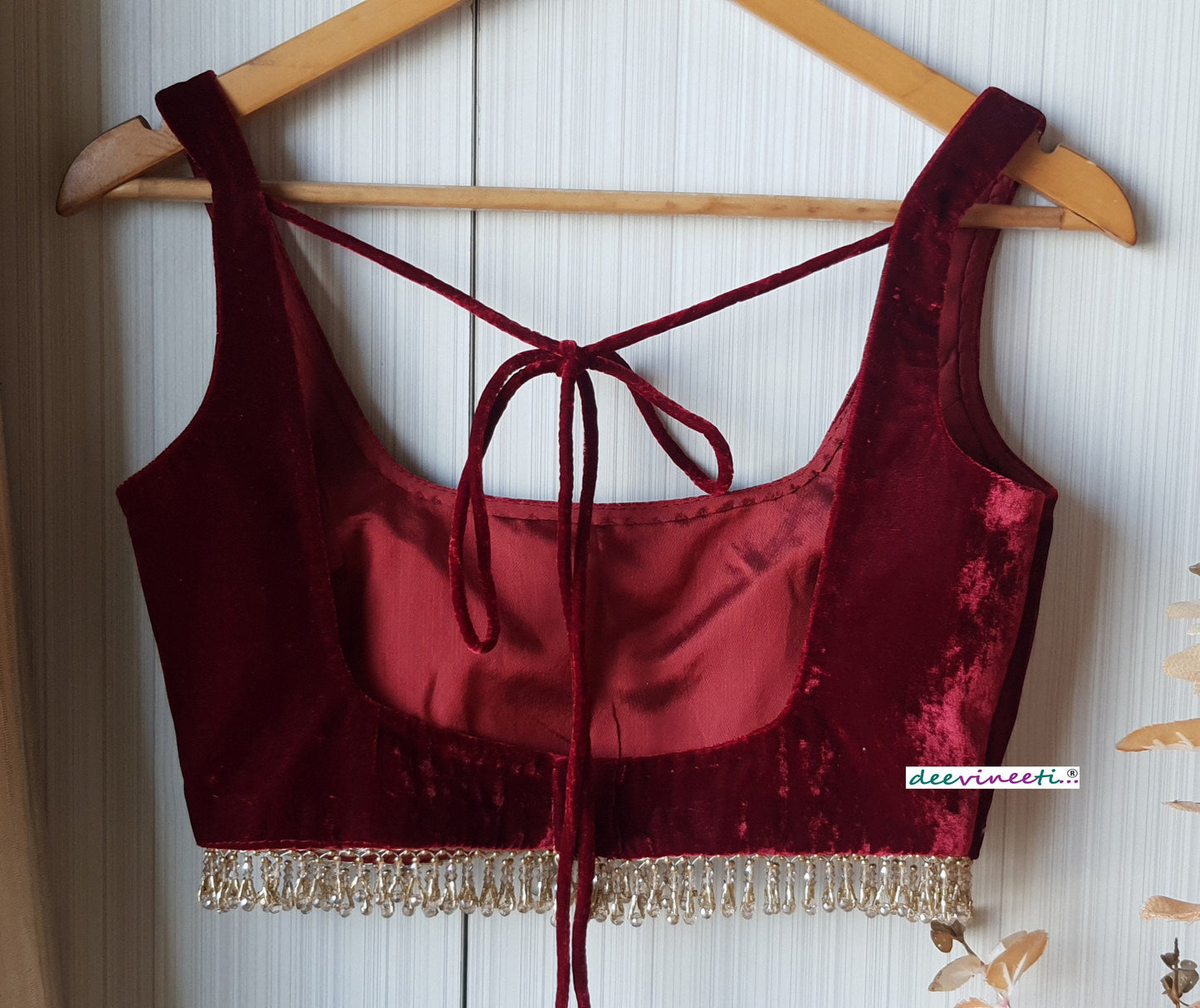 Velvet Deep Square Neck Blouse DVBL_144