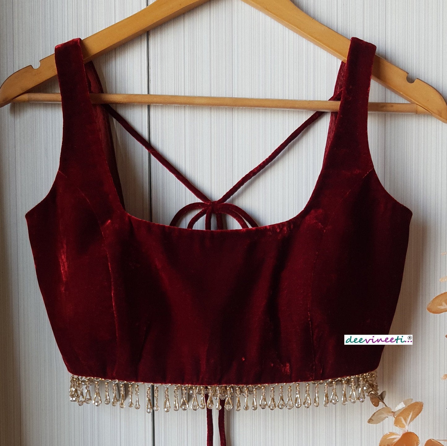 Velvet Deep Square Neck Blouse DVBL_144