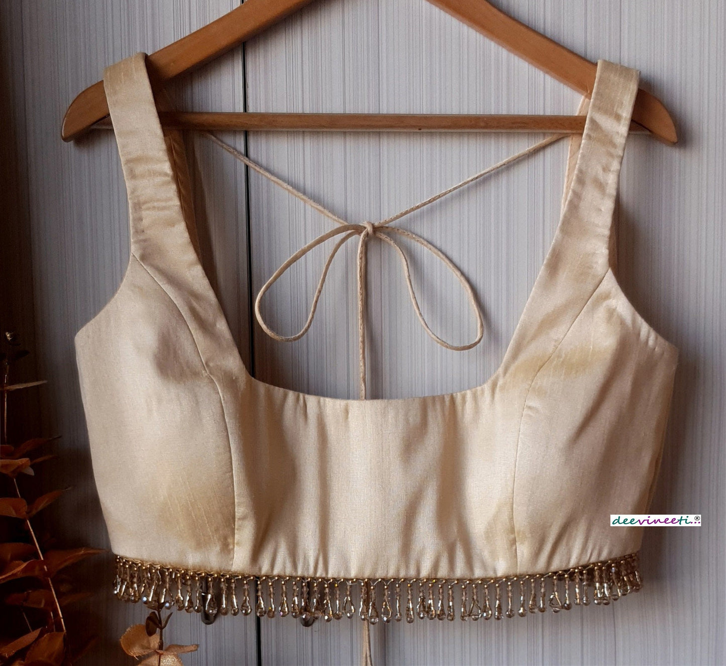 Raw Silk Blouse Deep Square Neck DVBL_190