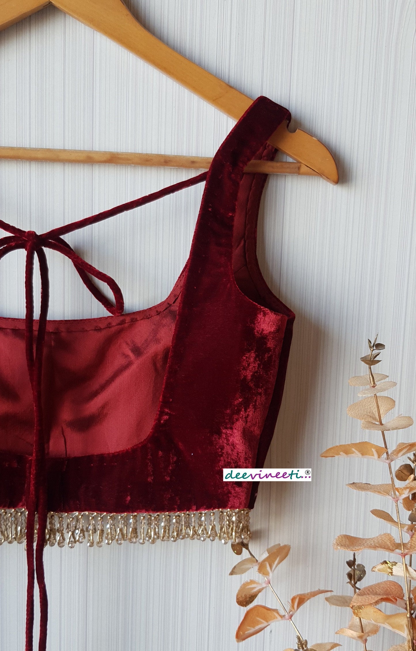 Velvet Deep Square Neck Blouse DVBL_144
