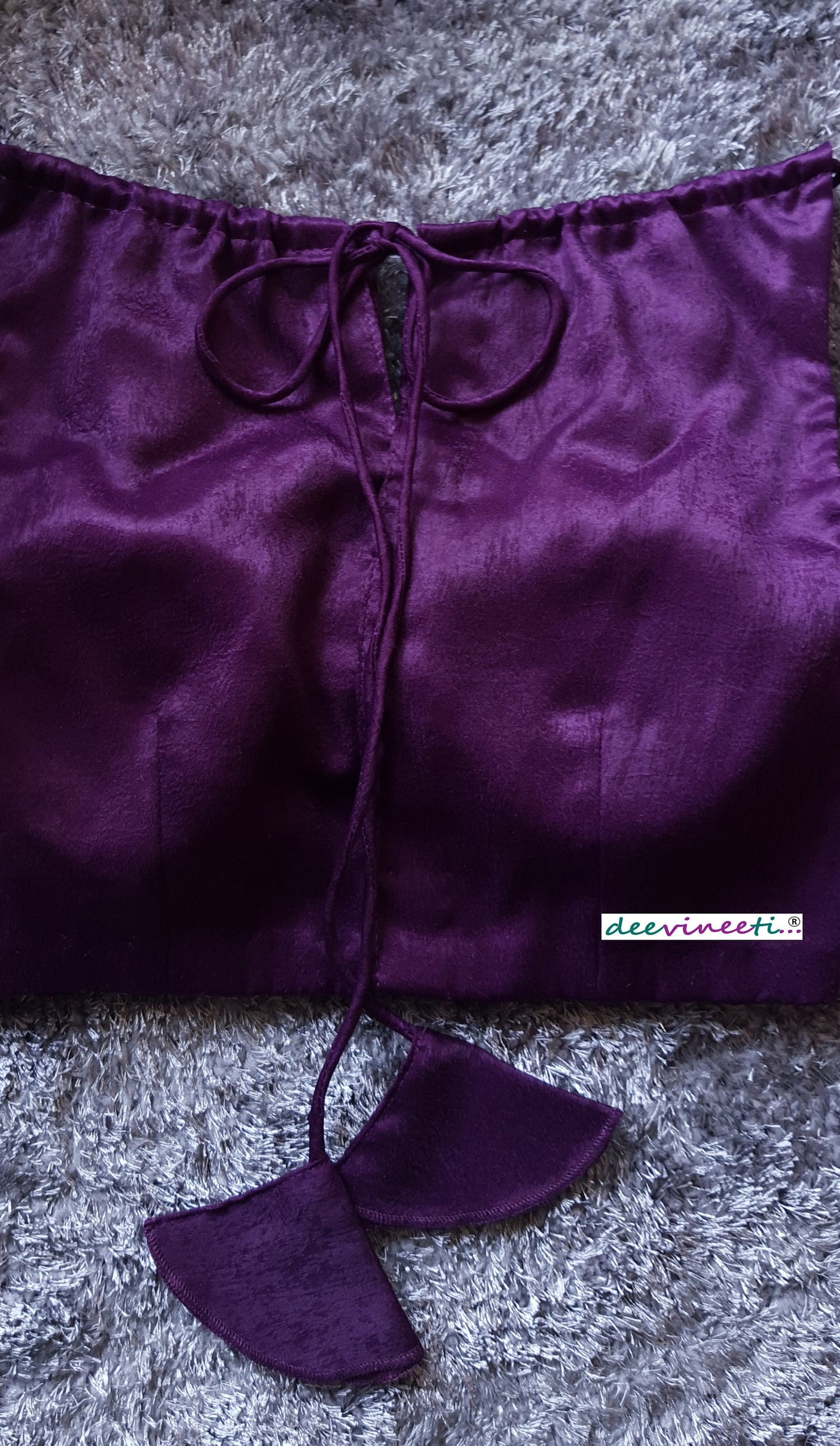 Purple Velvet Crepe Boatneck. Blouse DVBL_092