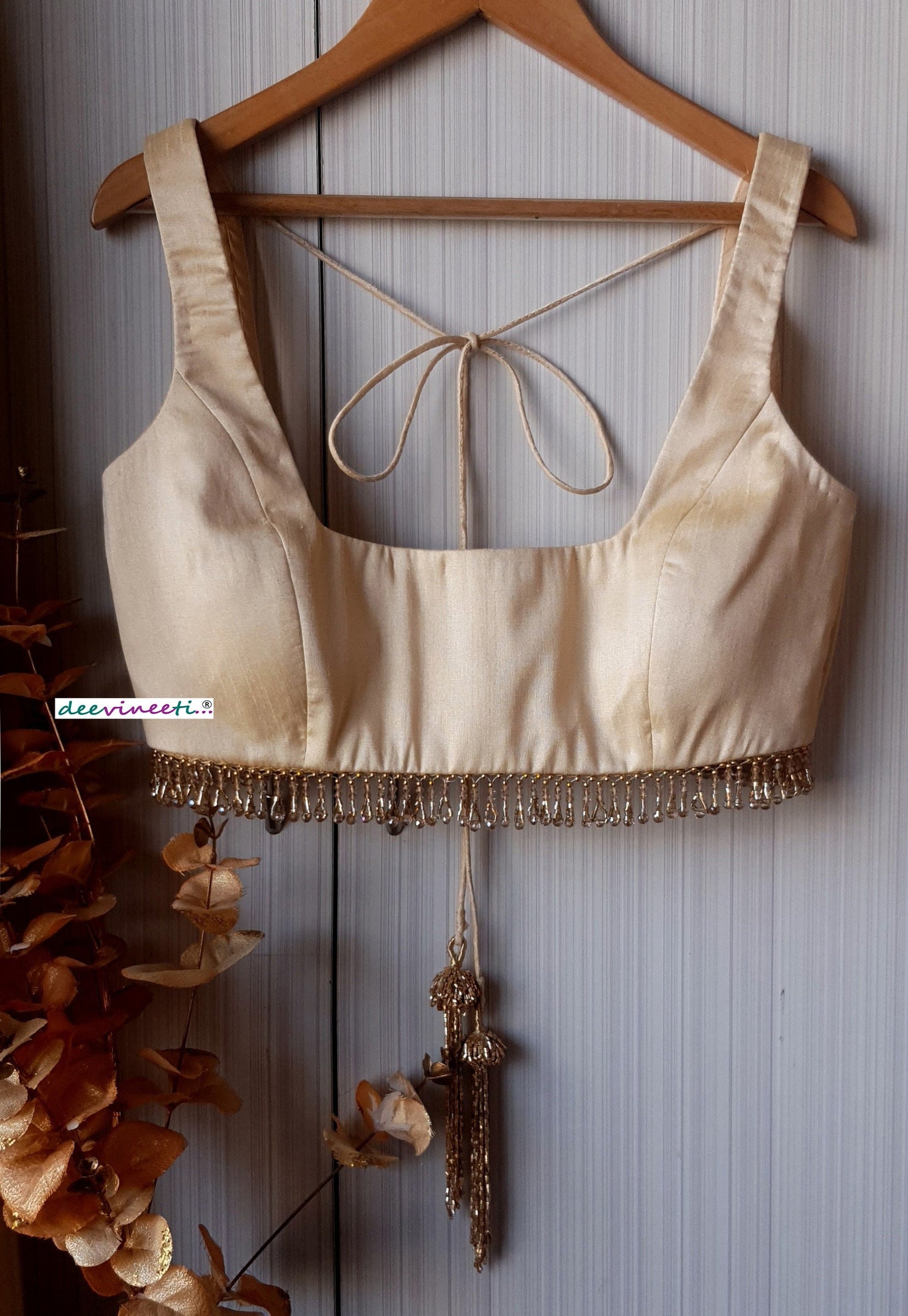 Raw Silk Blouse Deep Square Neck DVBL_190