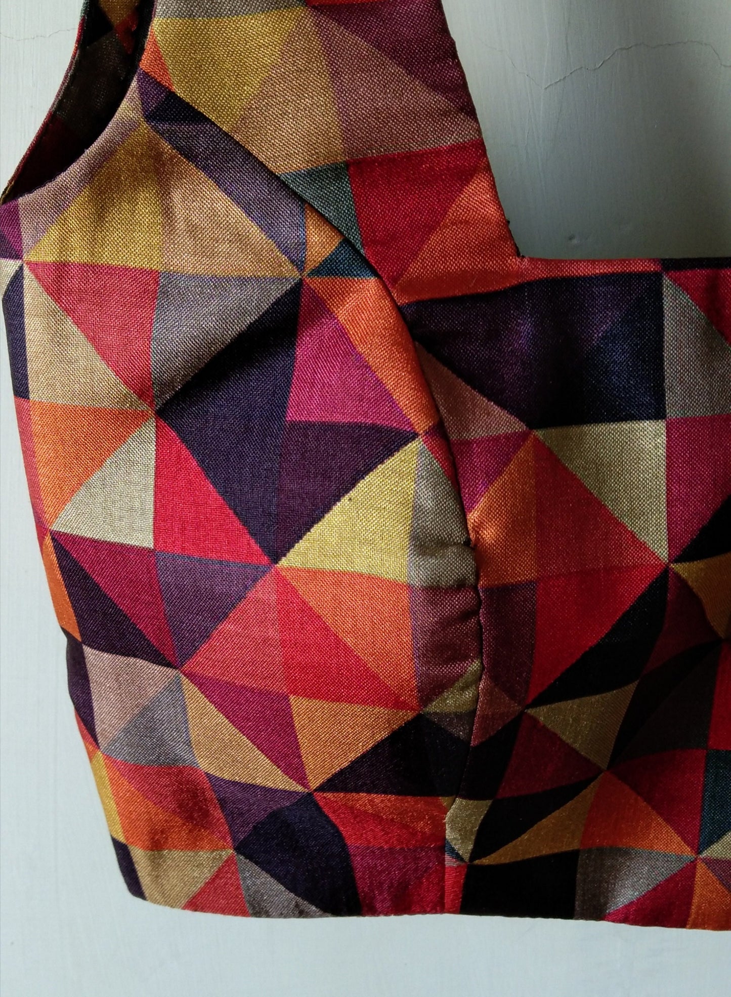 Khadi Silk Multicolor Geometric Print Blouse. DVBL_021