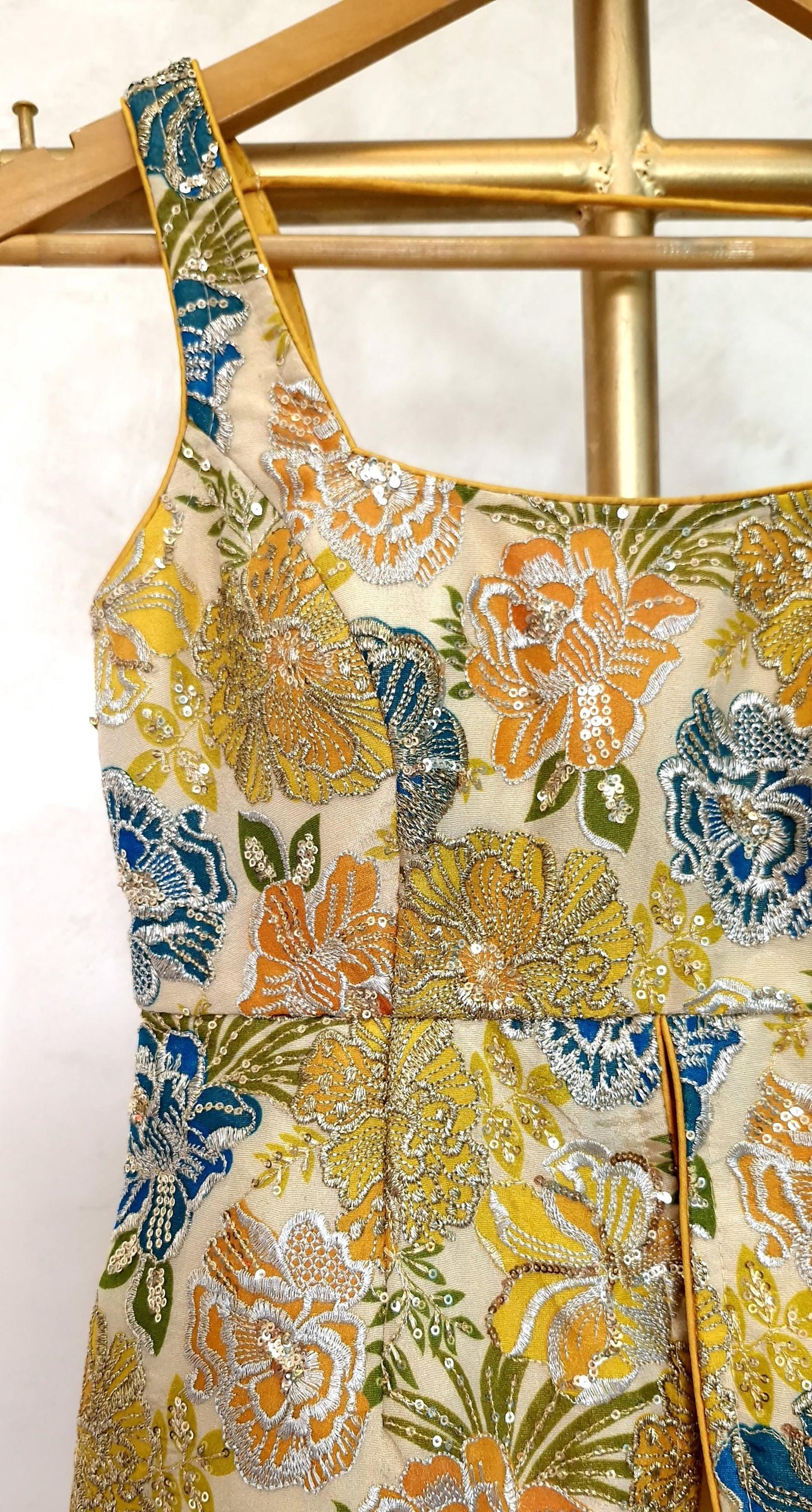 Multicolor Floral Embroidered Peplum Top DVBL_407