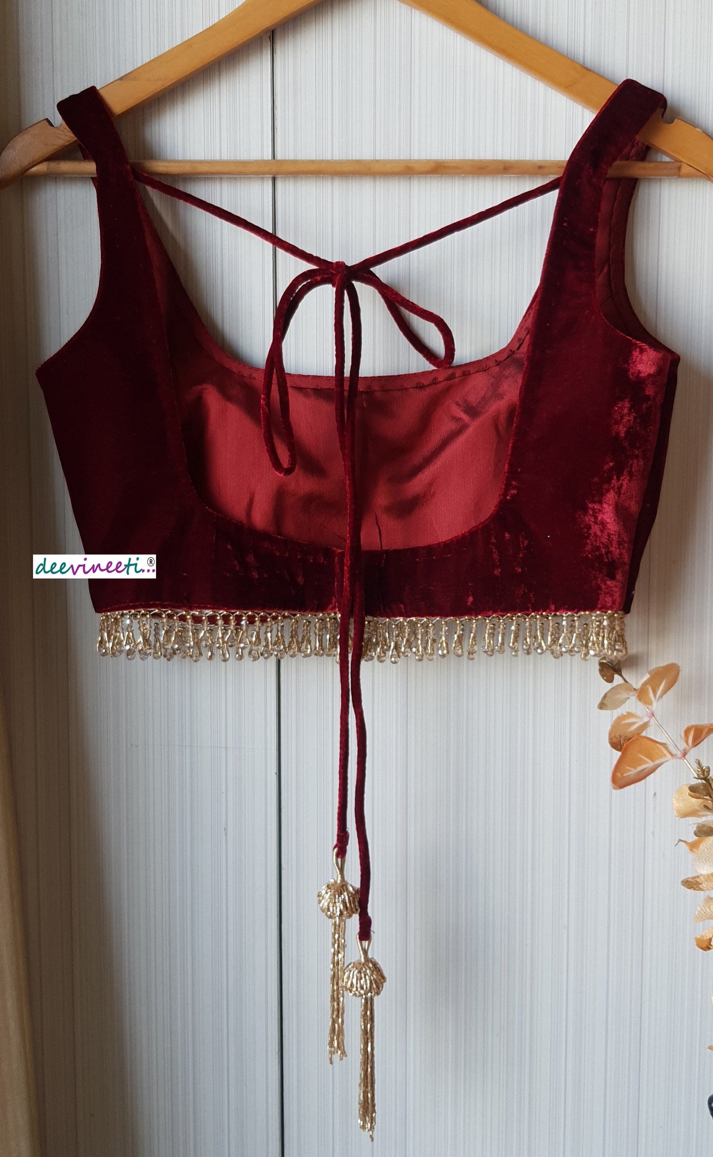 Velvet Deep Square Neck Blouse DVBL_144
