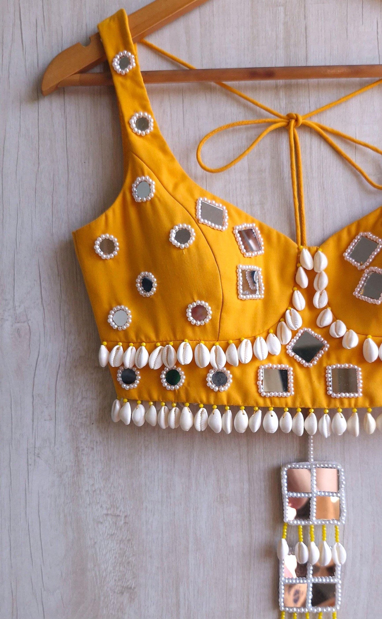 Amber Yellow Rayon Cotton Haldi Blouse DVBL_460