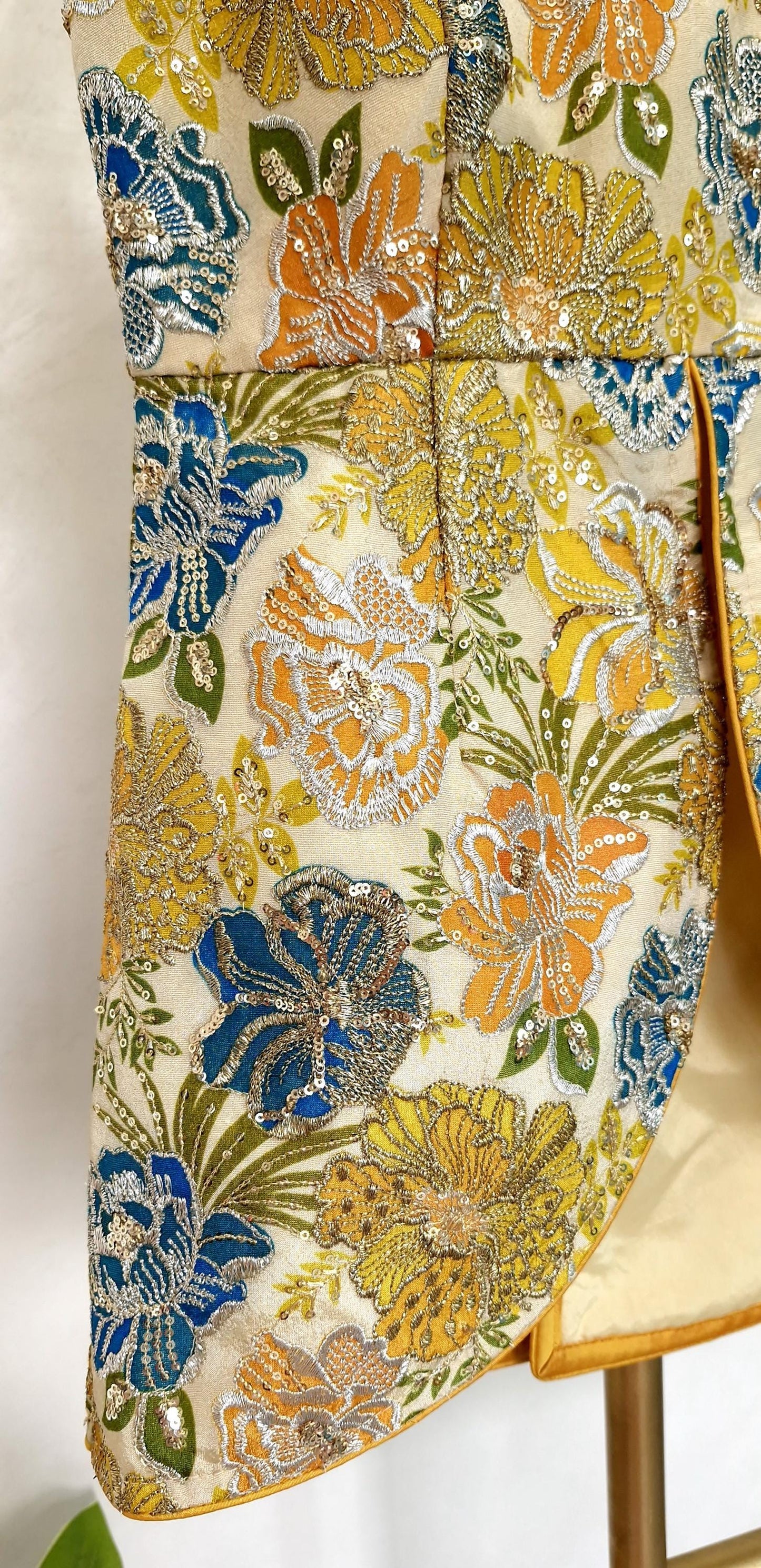 Multicolor Floral Embroidered Peplum Top DVBL_407