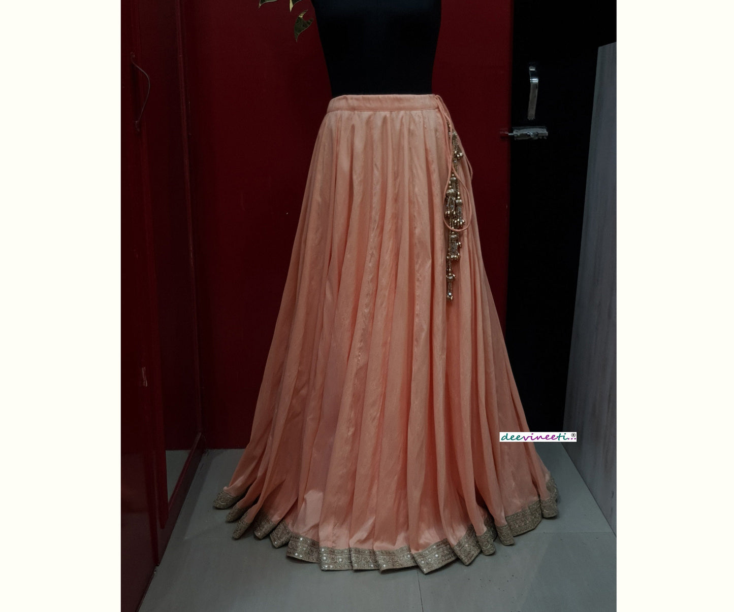 Blended Raw Silk Lehenga Skirt DVLS_014