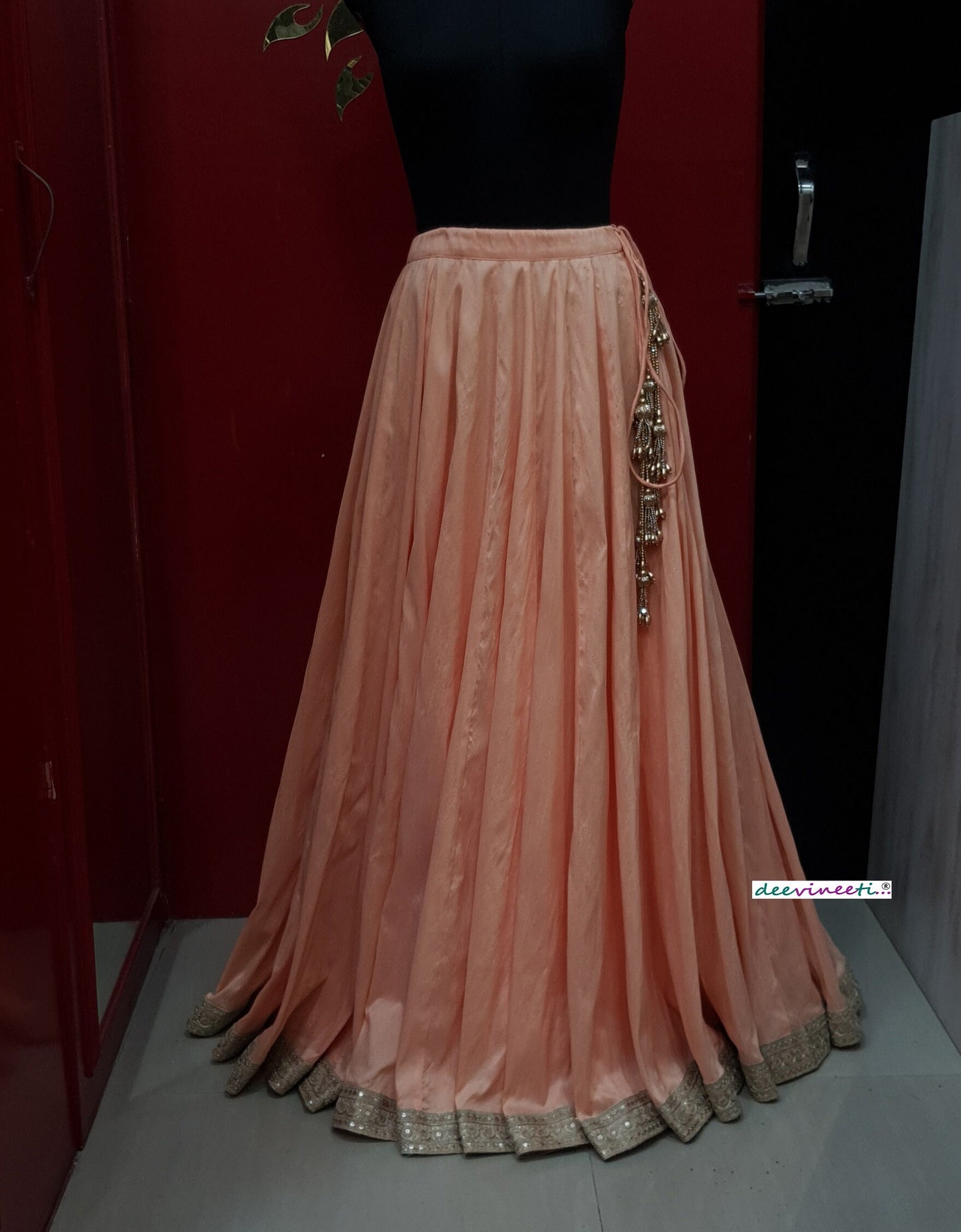 Blended Raw Silk Lehenga Skirt DVLS_014