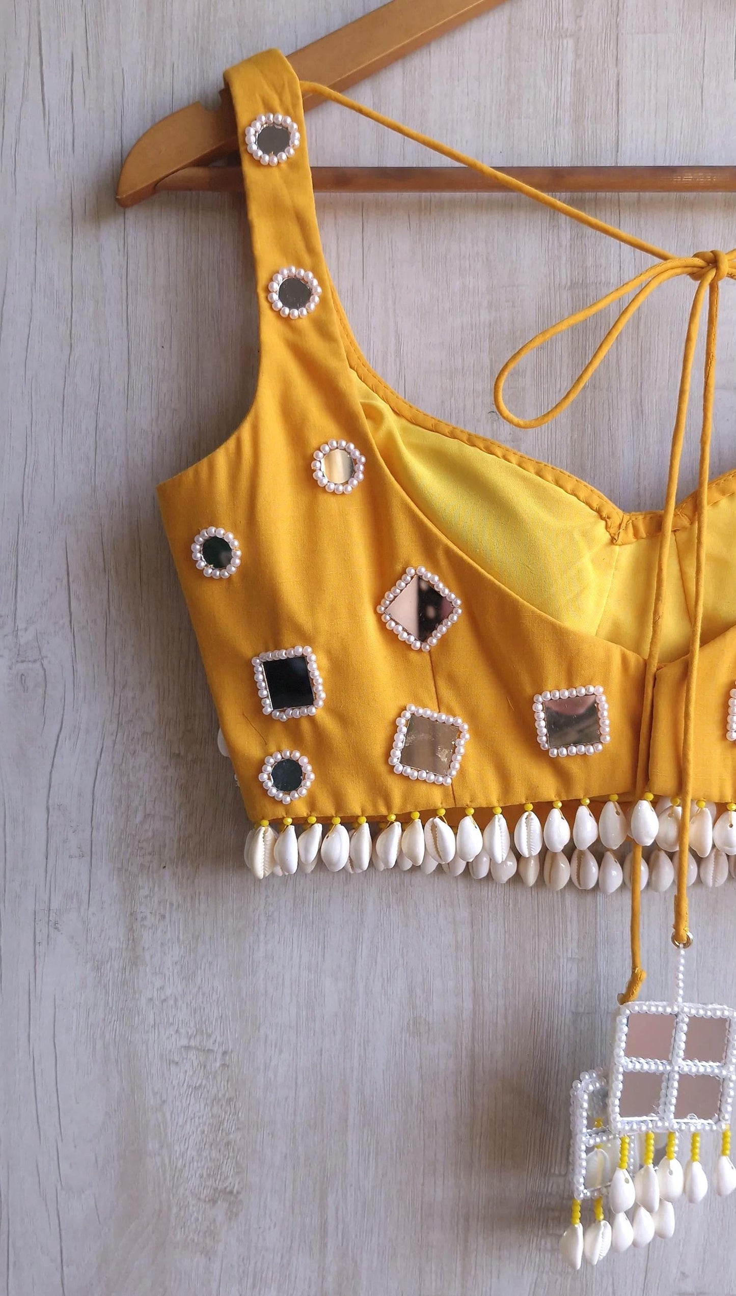 Amber Yellow Rayon Cotton Haldi Blouse DVBL_460