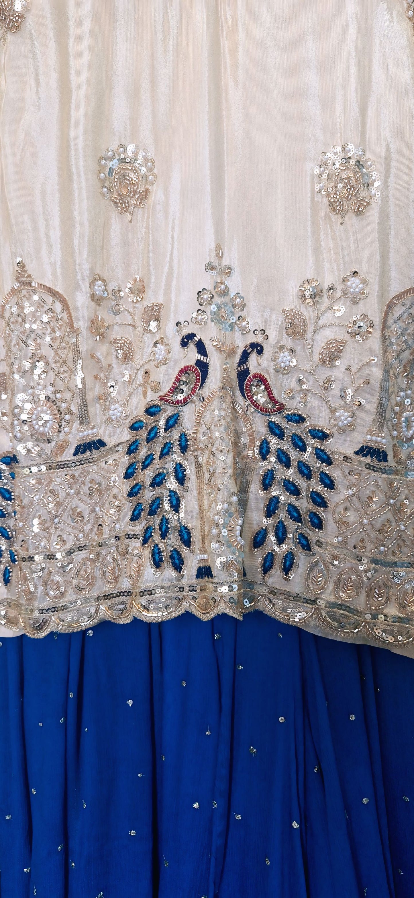 Embroidered Tissue Silk Sharara Set DVSP_014
