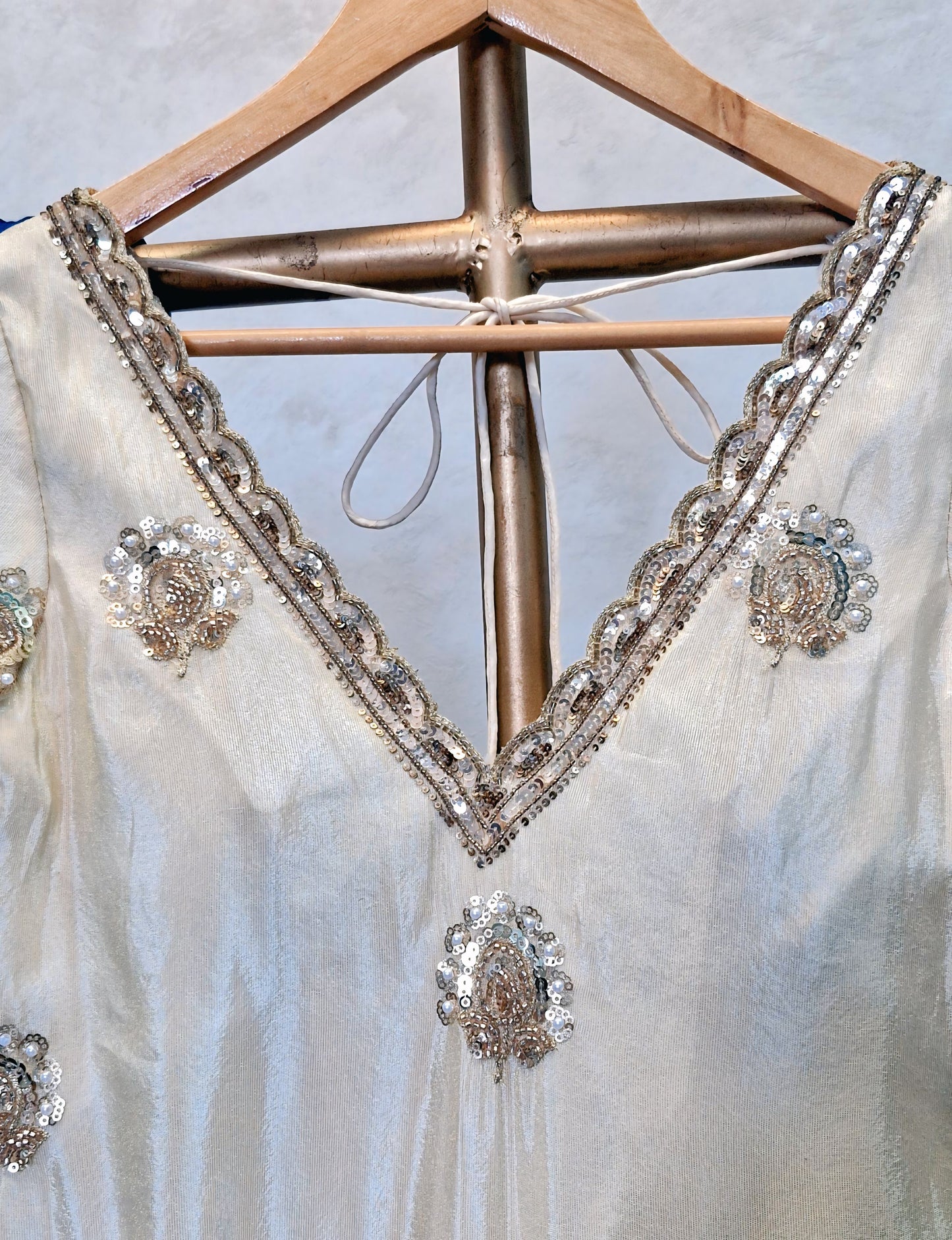 Embroidered Tissue Silk Sharara Set DVSP_014