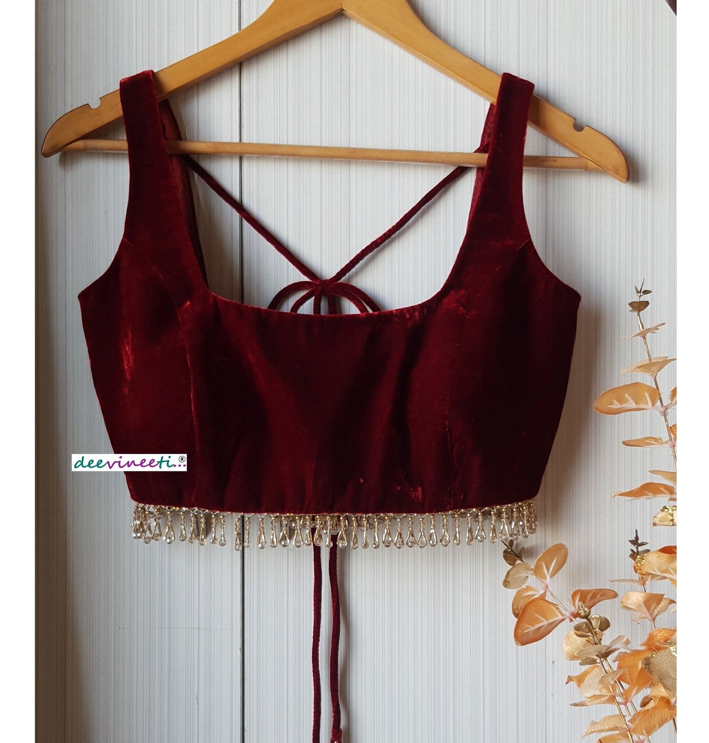 Velvet Deep Square Neck Blouse DVBL_144