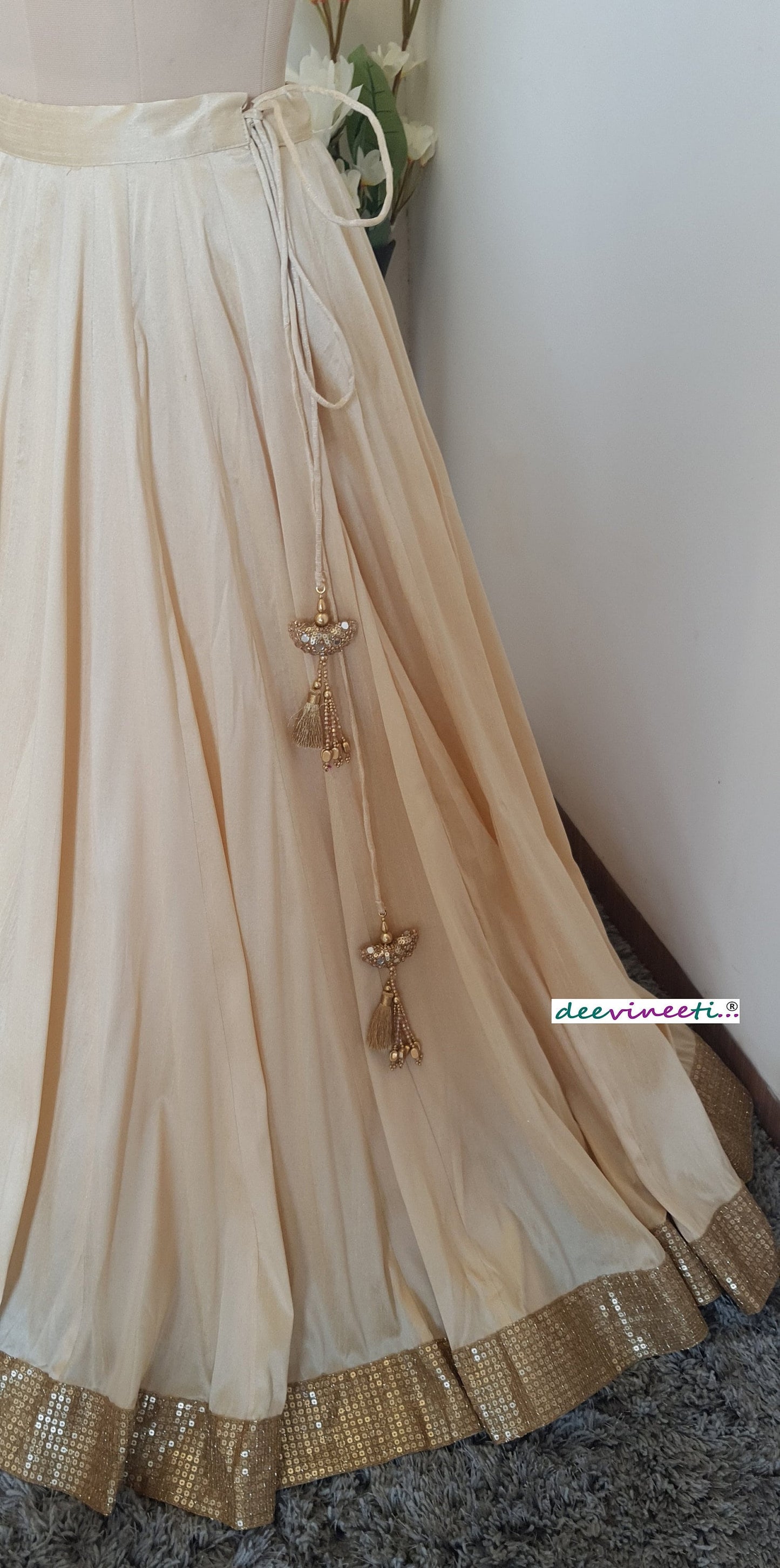 Blended Raw Silk Lehenga Skirt DVLS_023