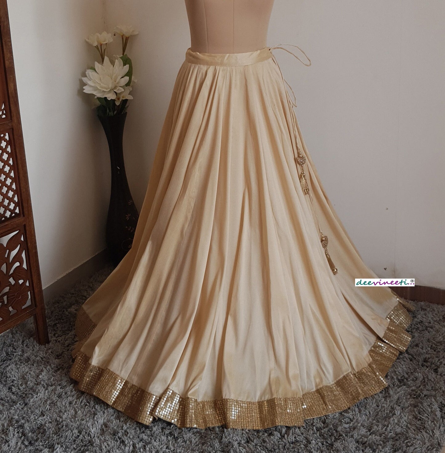 Blended Raw Silk Lehenga Skirt DVLS_023