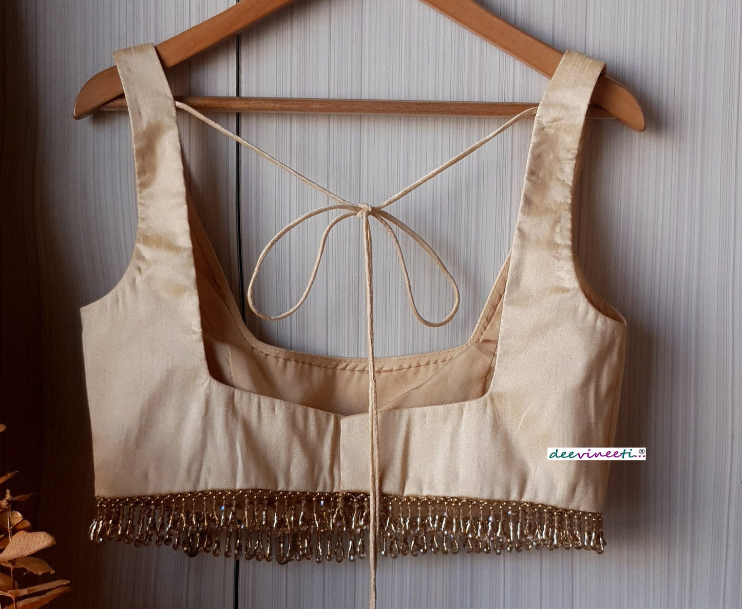 Raw Silk Blouse Deep Square Neck DVBL_190