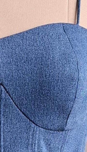 Blue Denim Spaghetti Corset Blouse DVCB_003