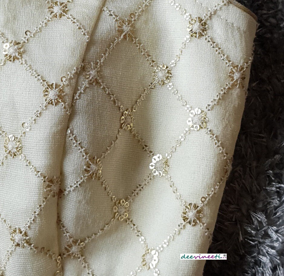 Cream Jute Silk Jewel Neck Backless Blouse DVBL_211