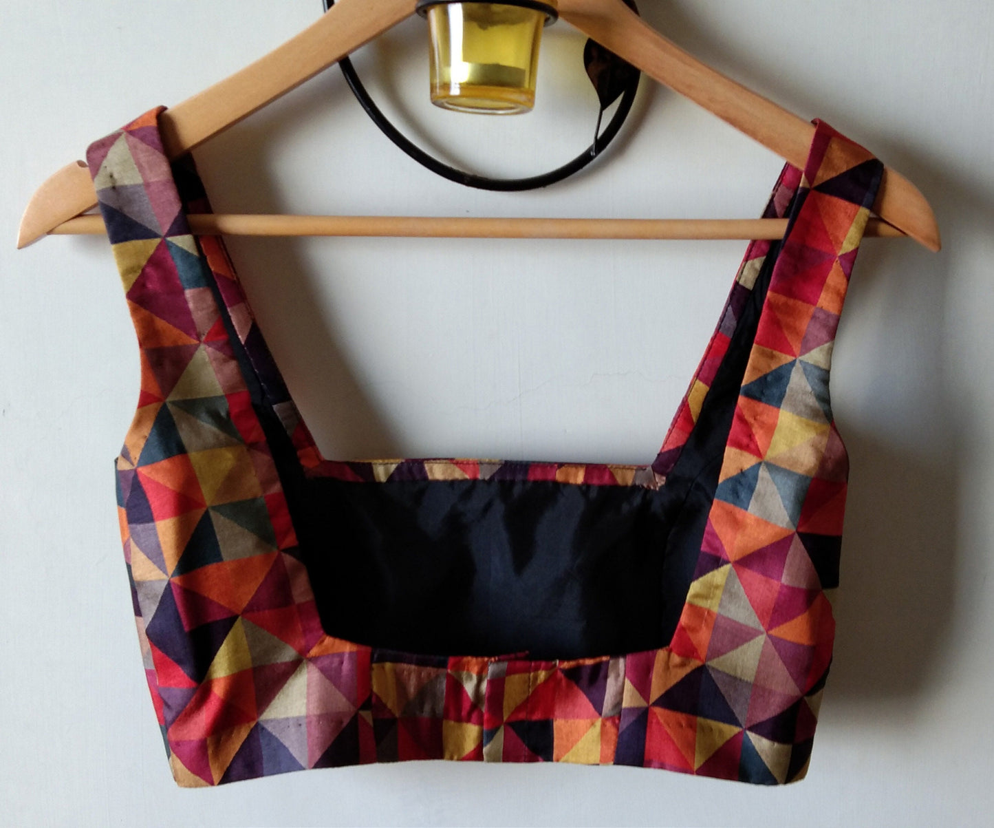 Khadi Silk Multicolor Geometric Print Blouse. DVBL_021