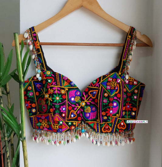 Embroidered Multicolor Dandiya Blouse DVBL_276