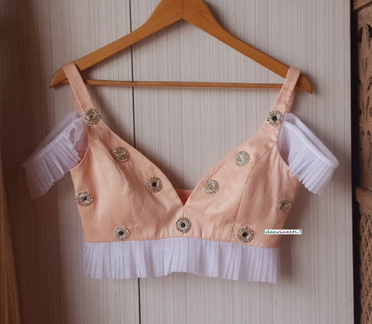 Raw Silk Cold Shoulder Blouse DVBL_231