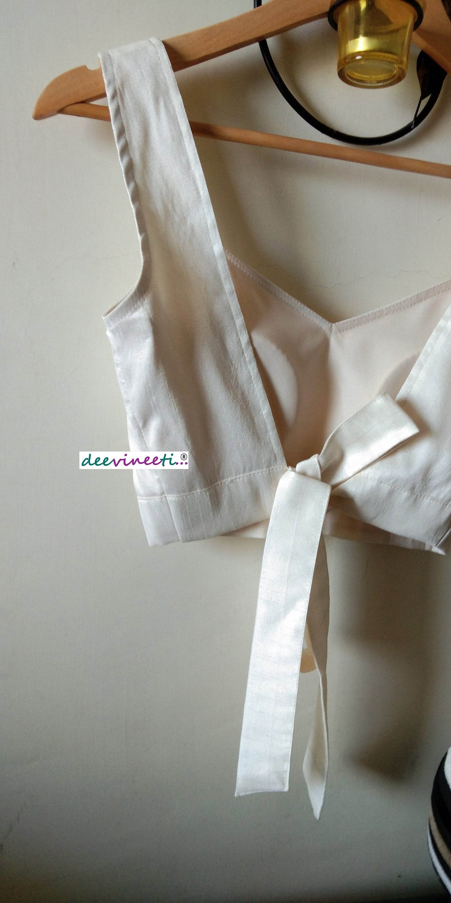 Raw Silk Semi Sweetheart Neck Solid Blouse DVBL_049