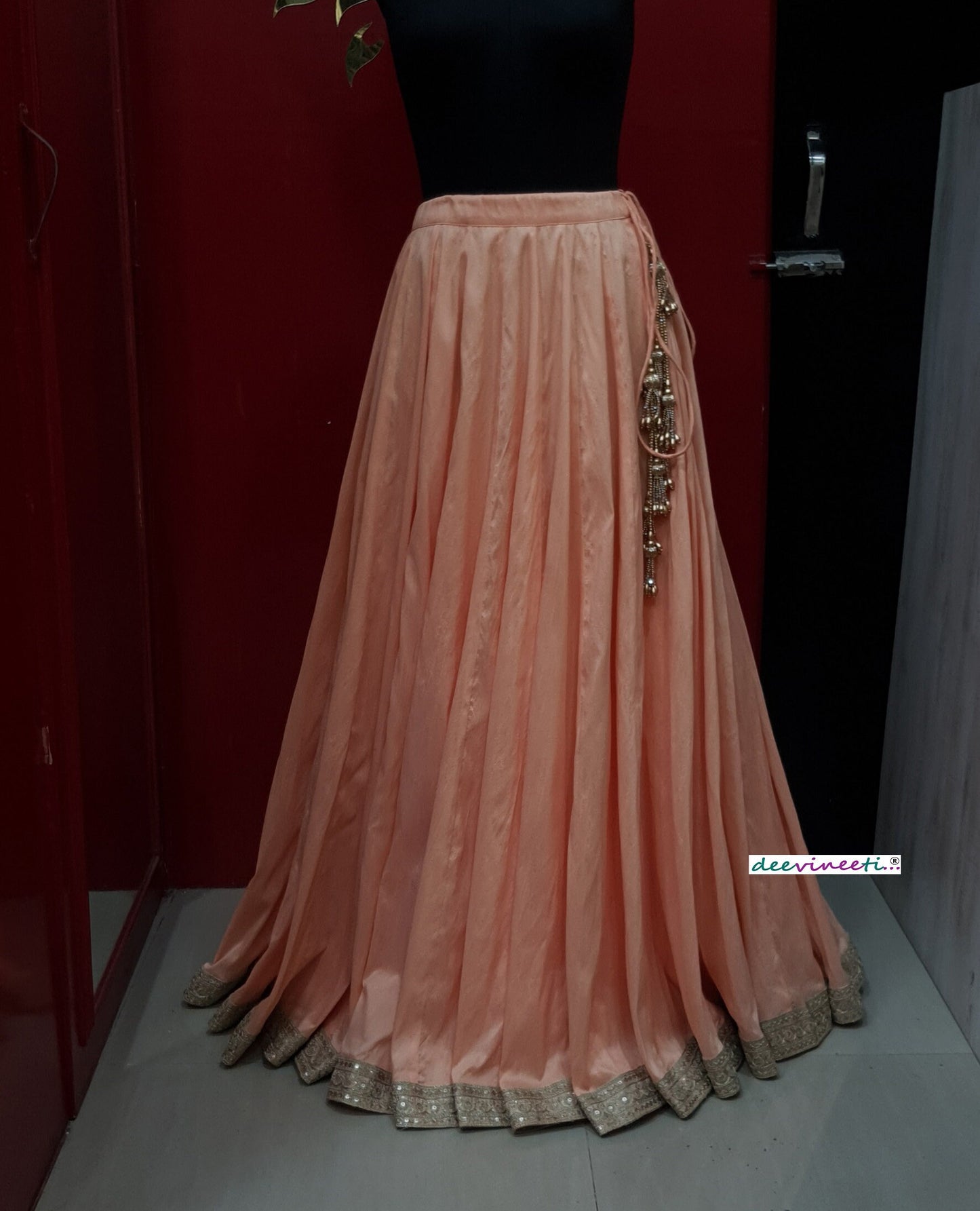 Blended Raw Silk Lehenga Skirt DVLS_014