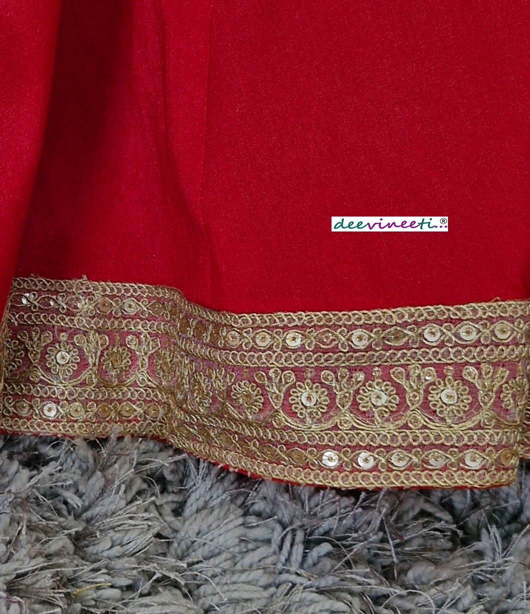 Blended Raw Silk Lehenga Skirt with Border DVLS_042