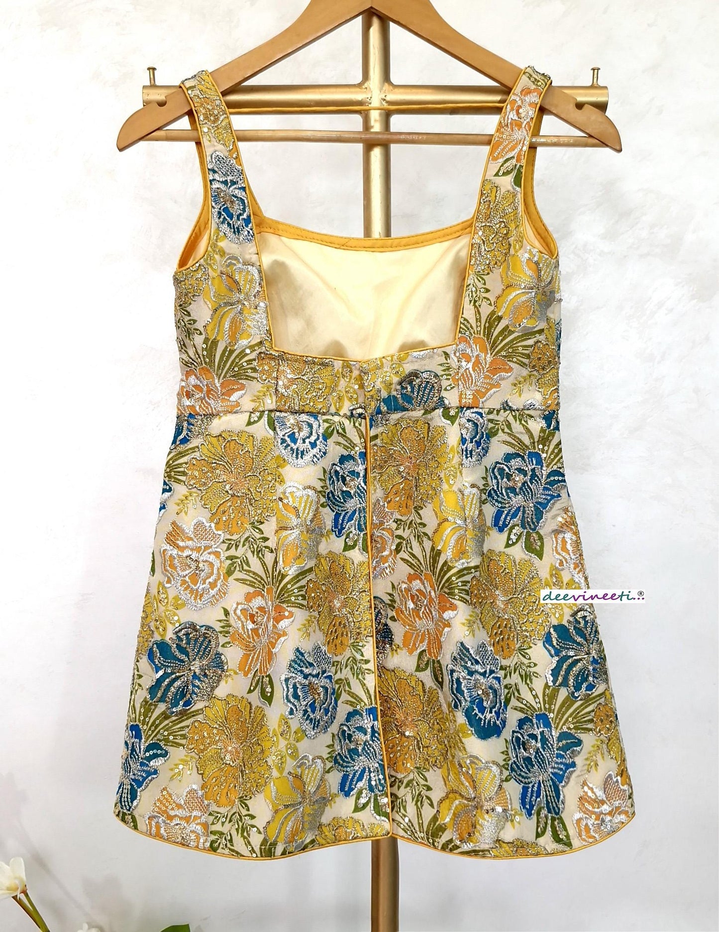 Multicolor Floral Embroidered Peplum Top DVBL_407