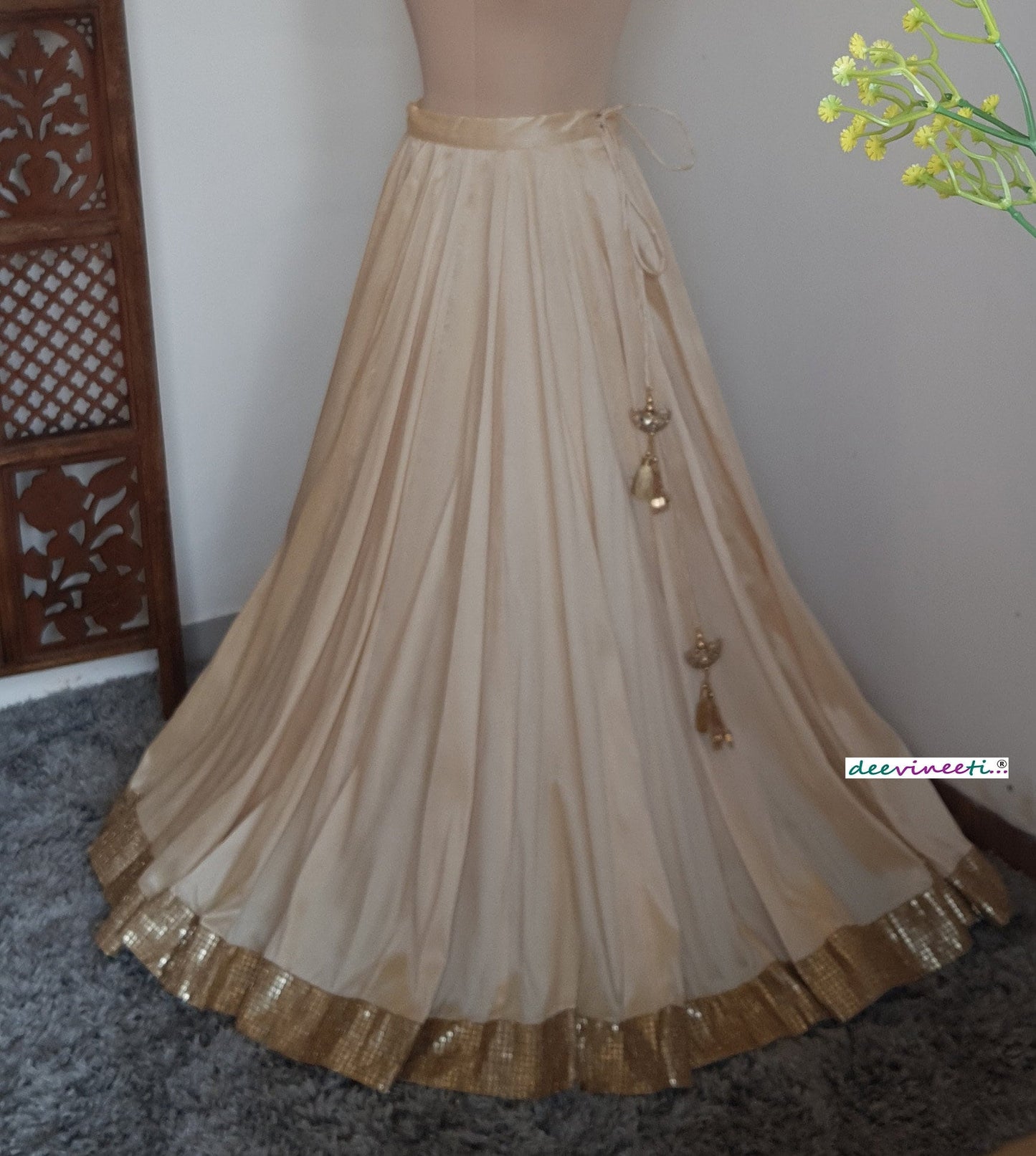 Blended Raw Silk Lehenga Skirt DVLS_023