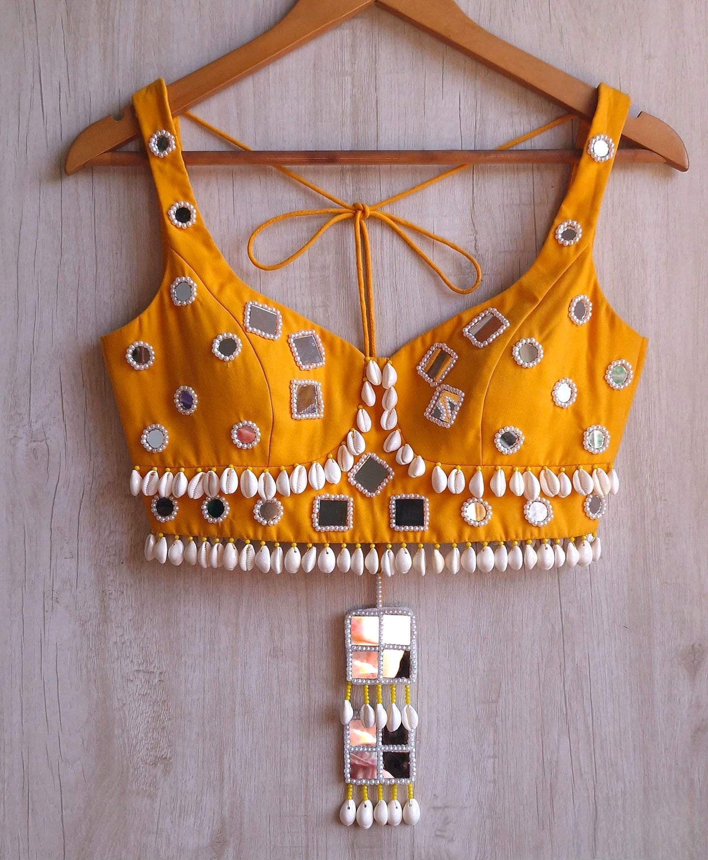 Amber Yellow Rayon Cotton Haldi Blouse DVBL_460