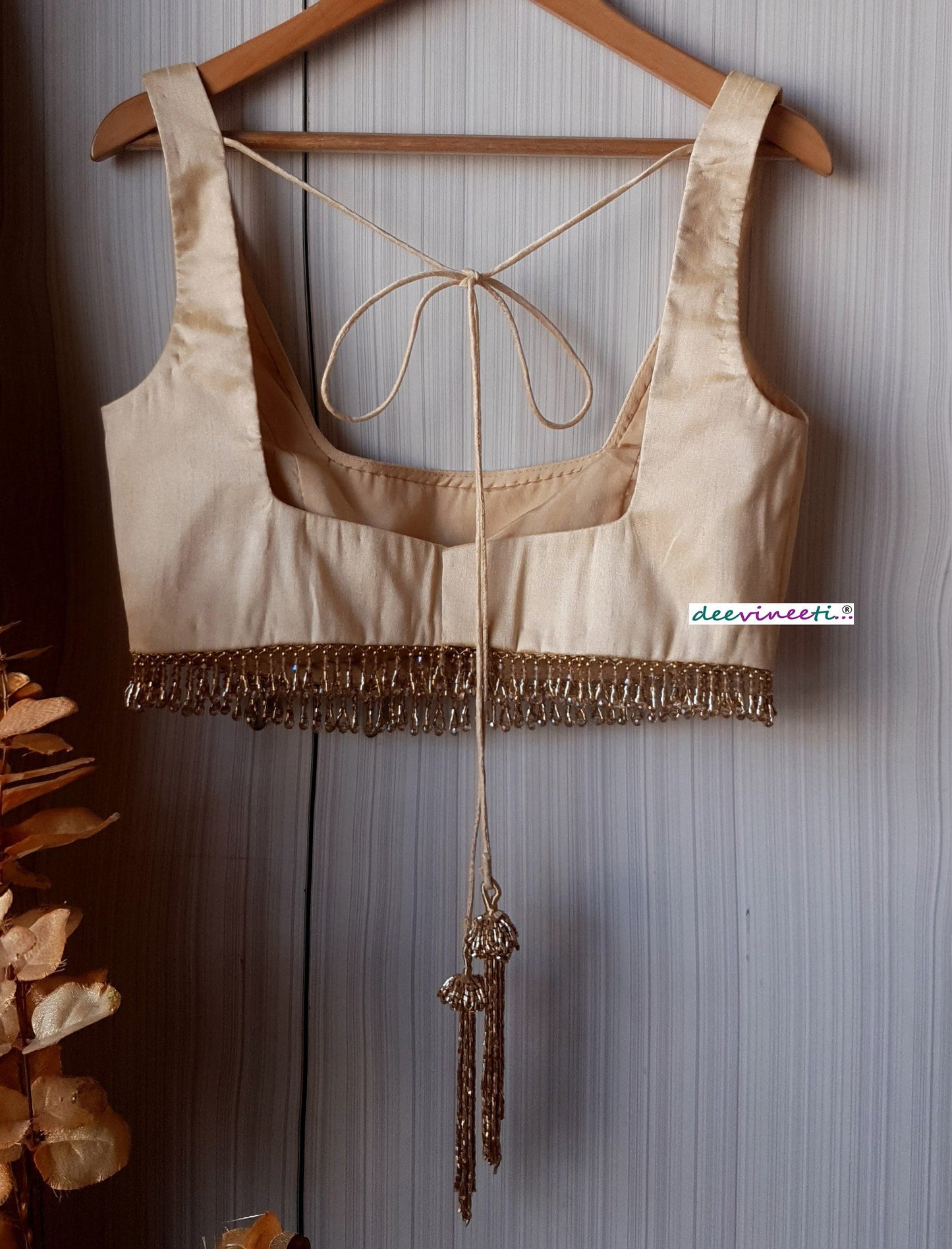 Raw Silk Blouse Deep Square Neck DVBL_190
