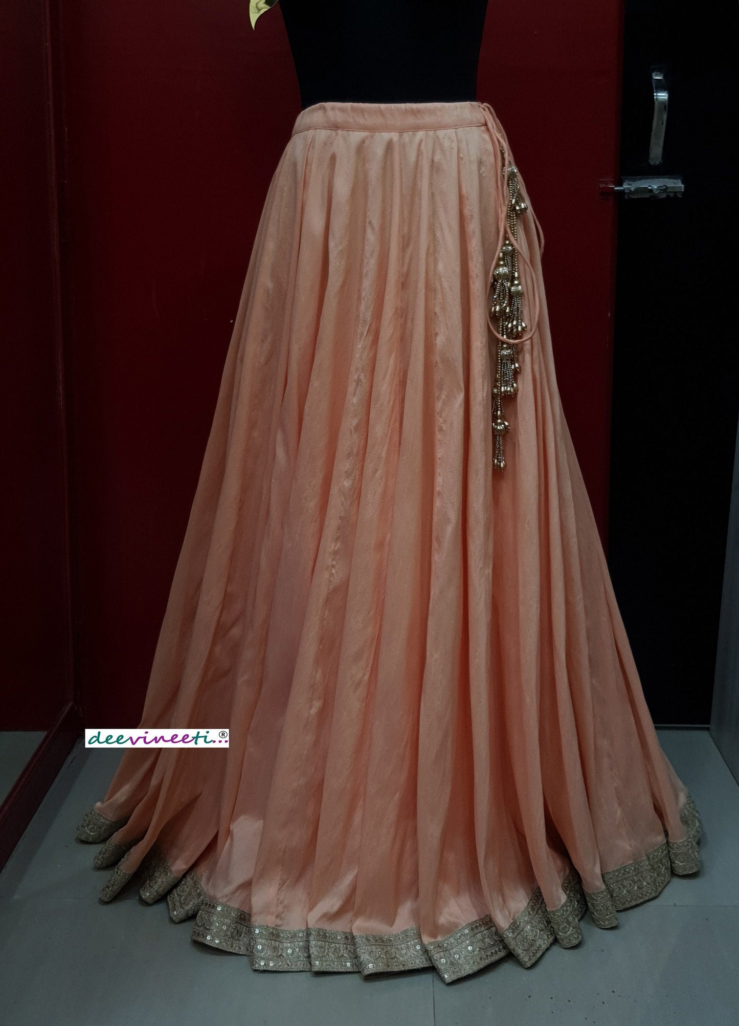 Blended Raw Silk Lehenga Skirt DVLS_014