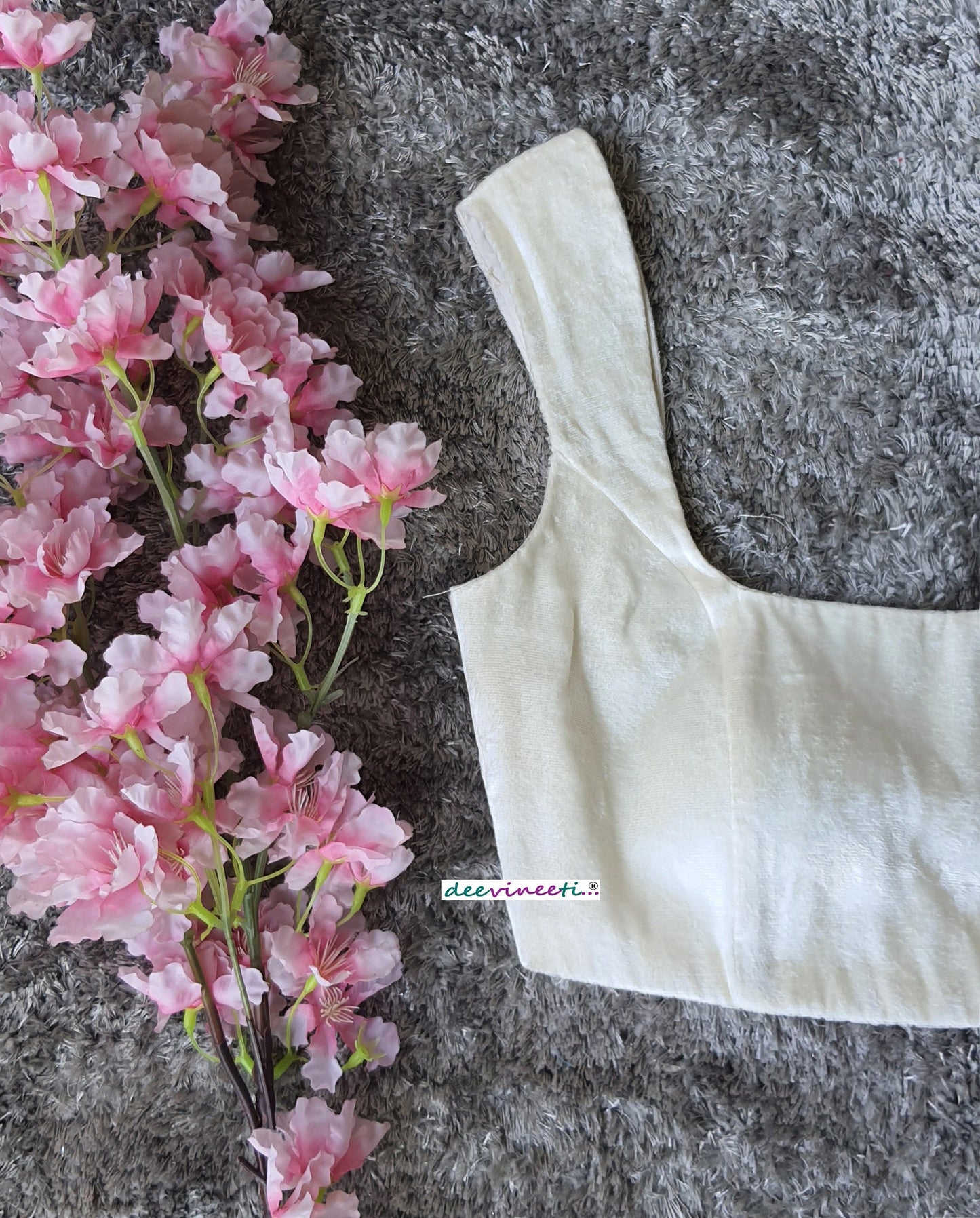 Velvet Blouse Sleeveless Broad Square Neck DVBL_219