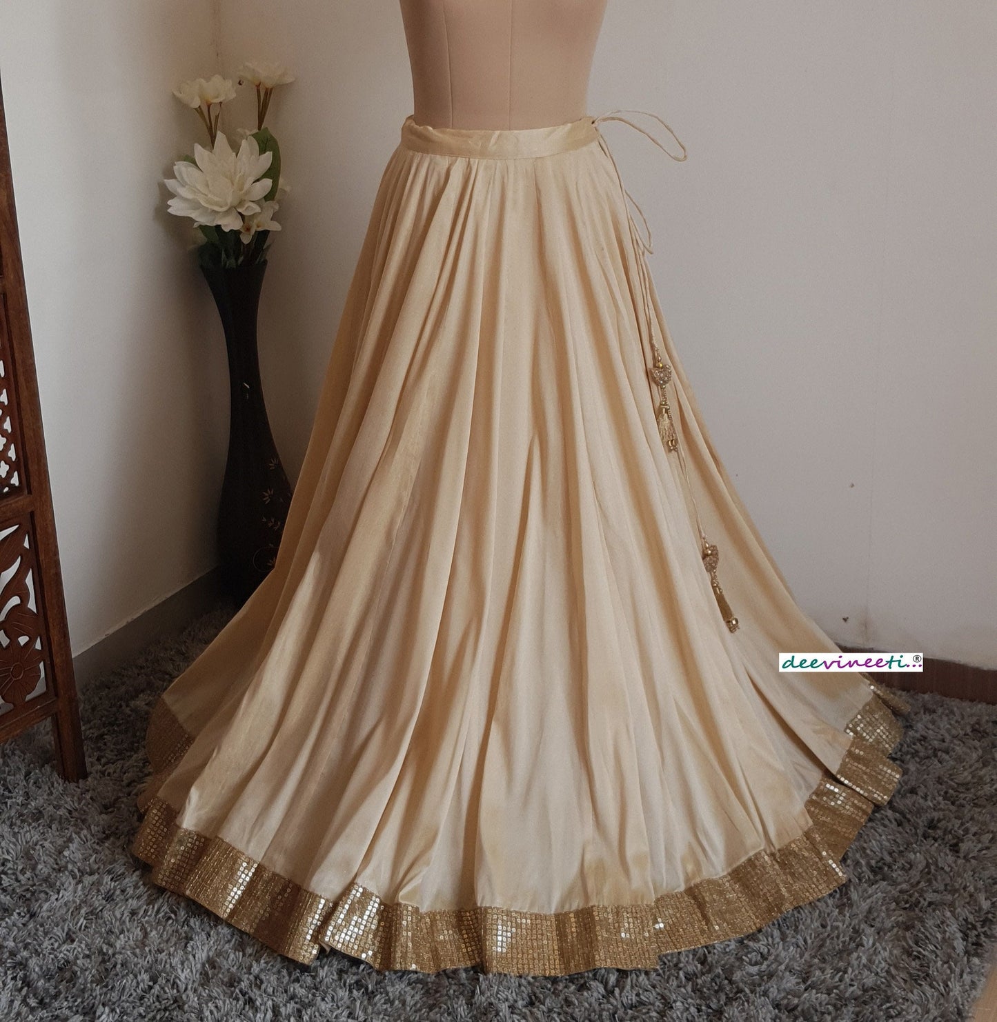 Blended Raw Silk Lehenga Skirt DVLS_023