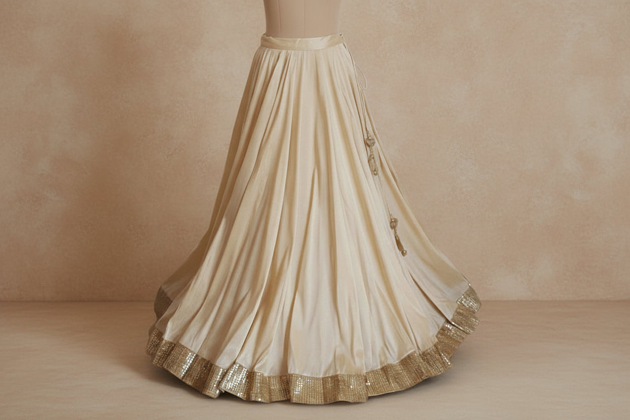Blended Raw Silk Lehenga Skirt DVLS_023