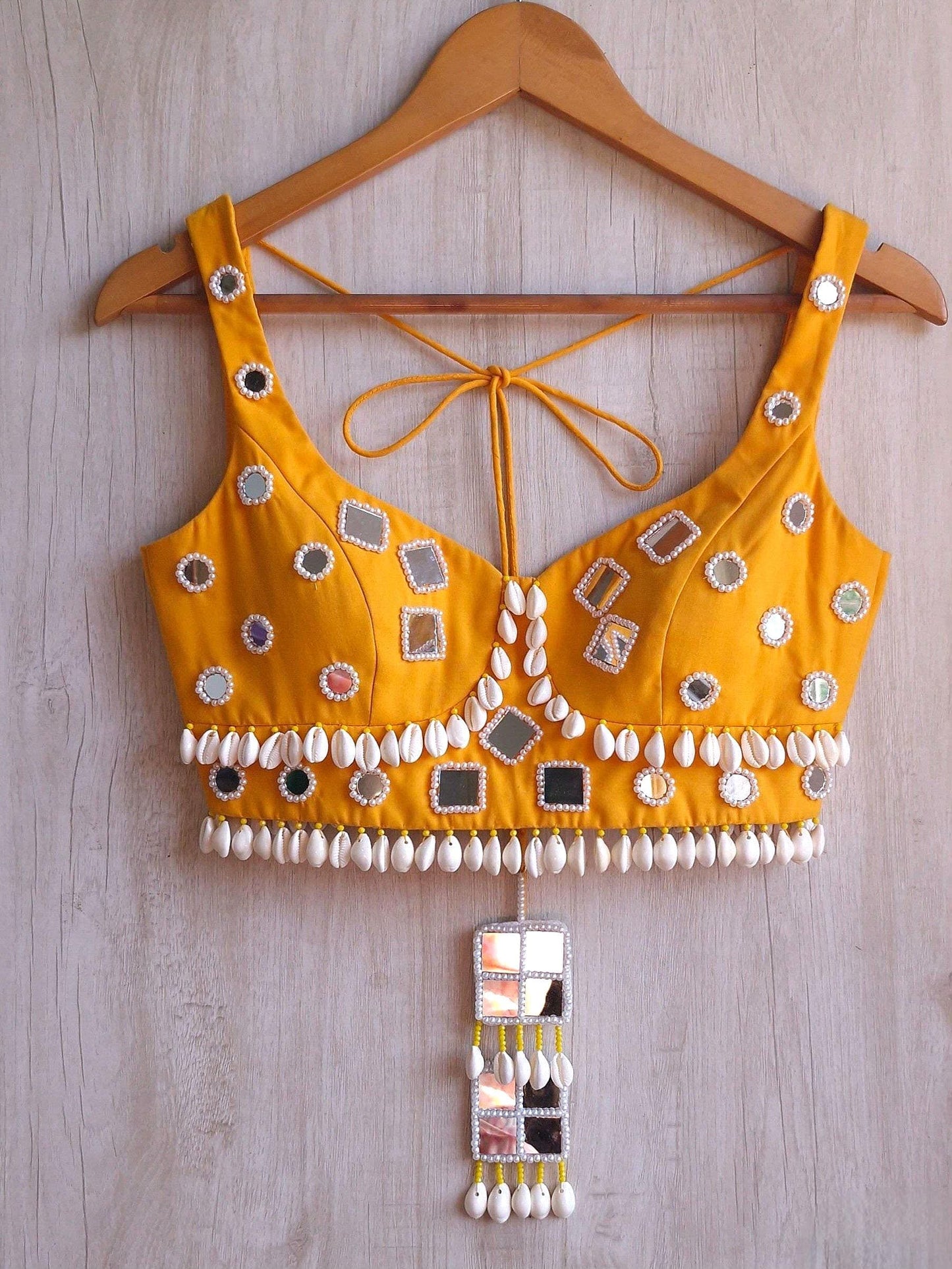 Amber Yellow Rayon Cotton Haldi Blouse DVBL_460