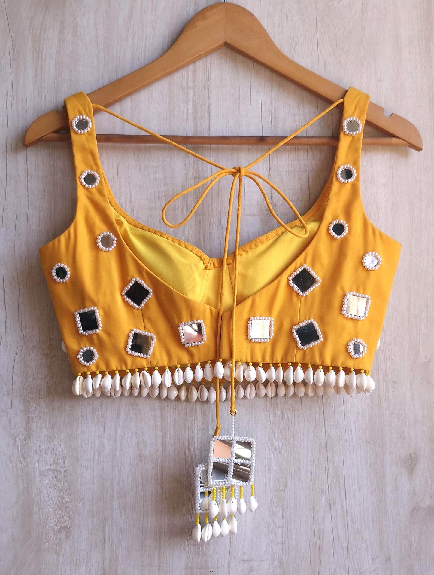 Amber Yellow Rayon Cotton Haldi Blouse DVBL_460