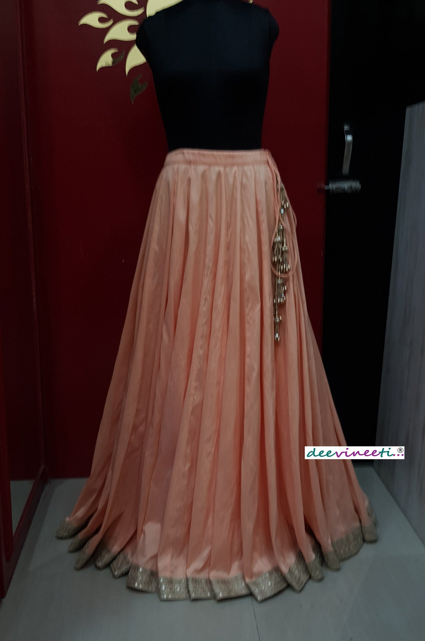 Blended Raw Silk Lehenga Skirt DVLS_014