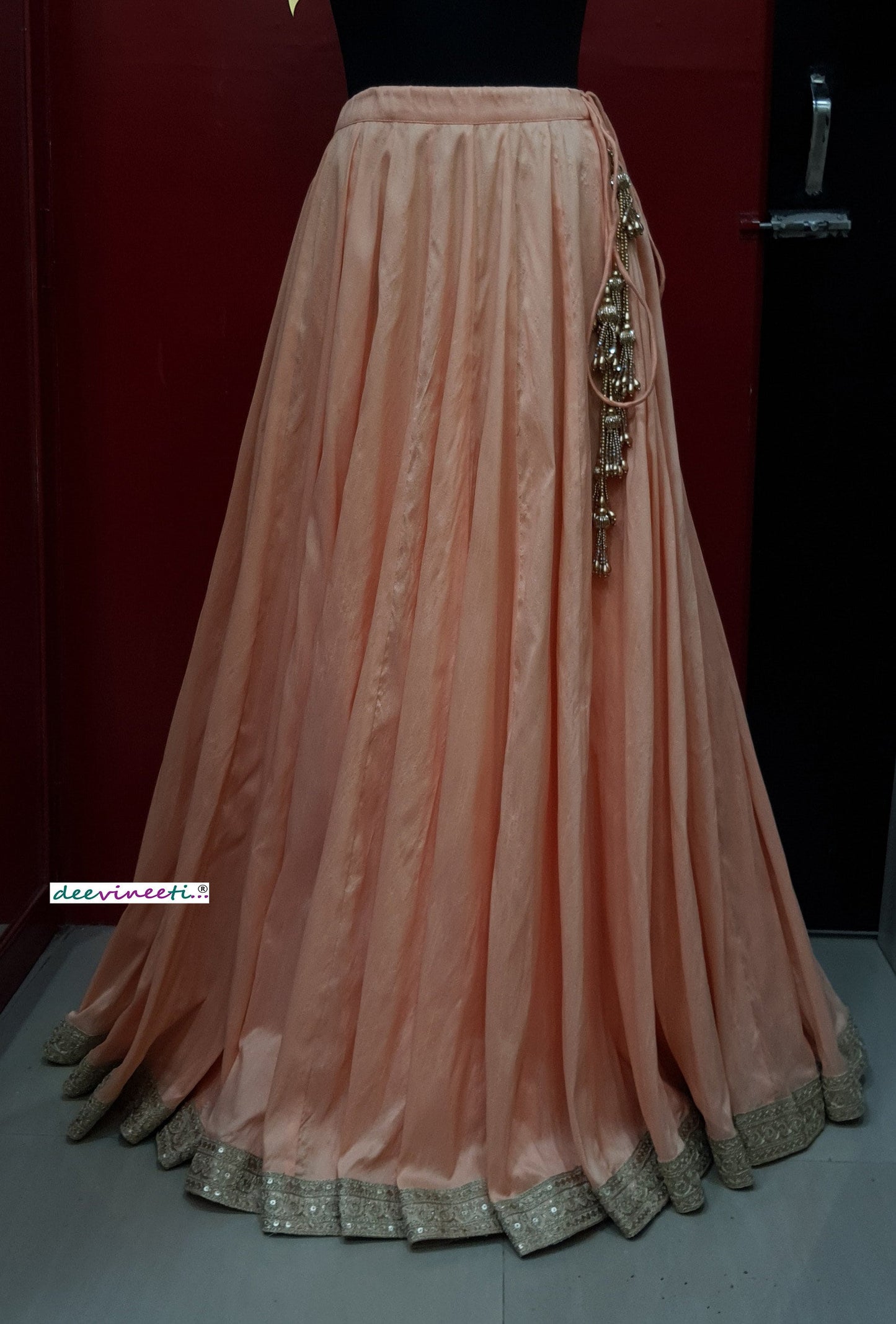 Blended Raw Silk Lehenga Skirt DVLS_014