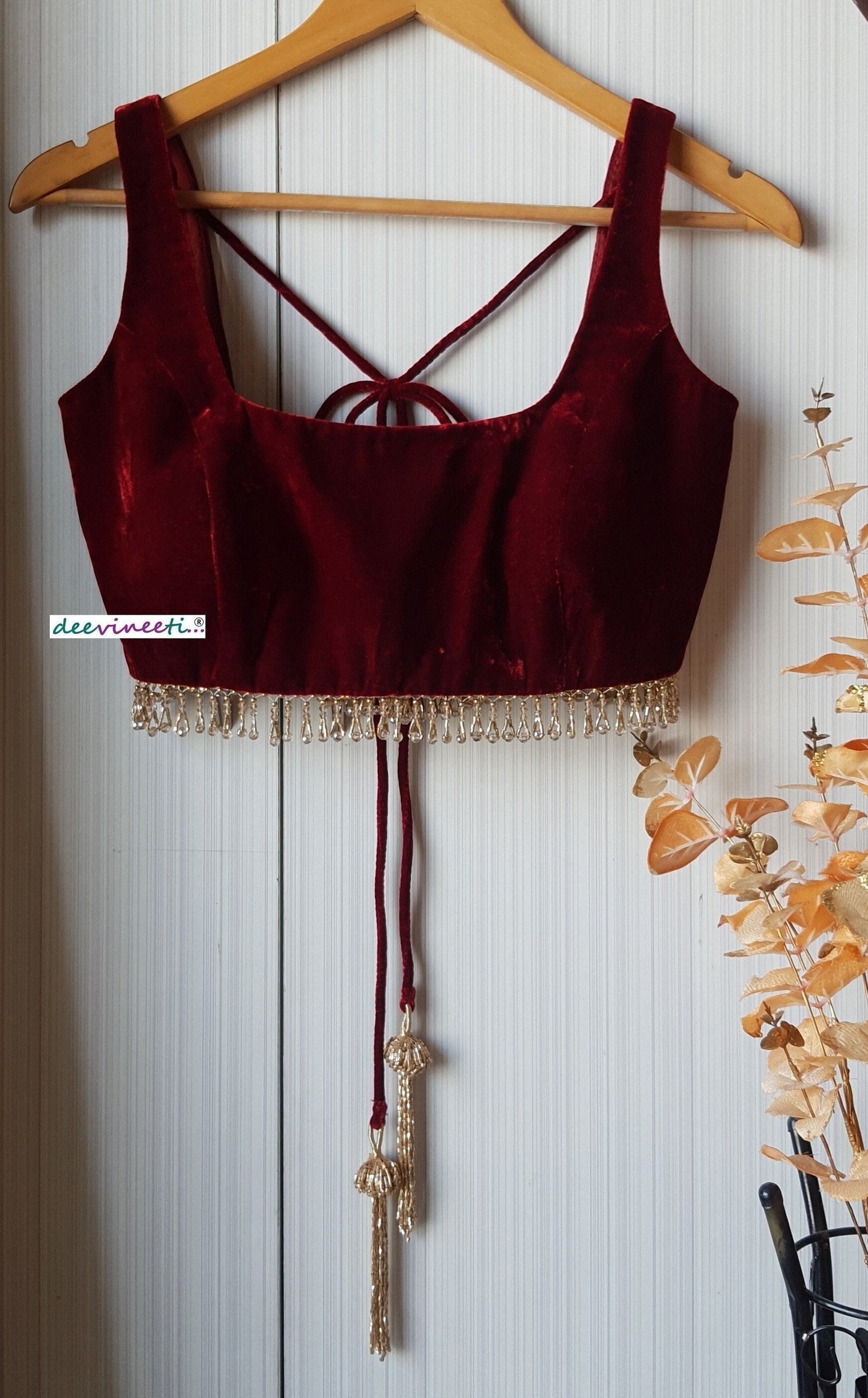 Velvet Deep Square Neck Blouse DVBL_144