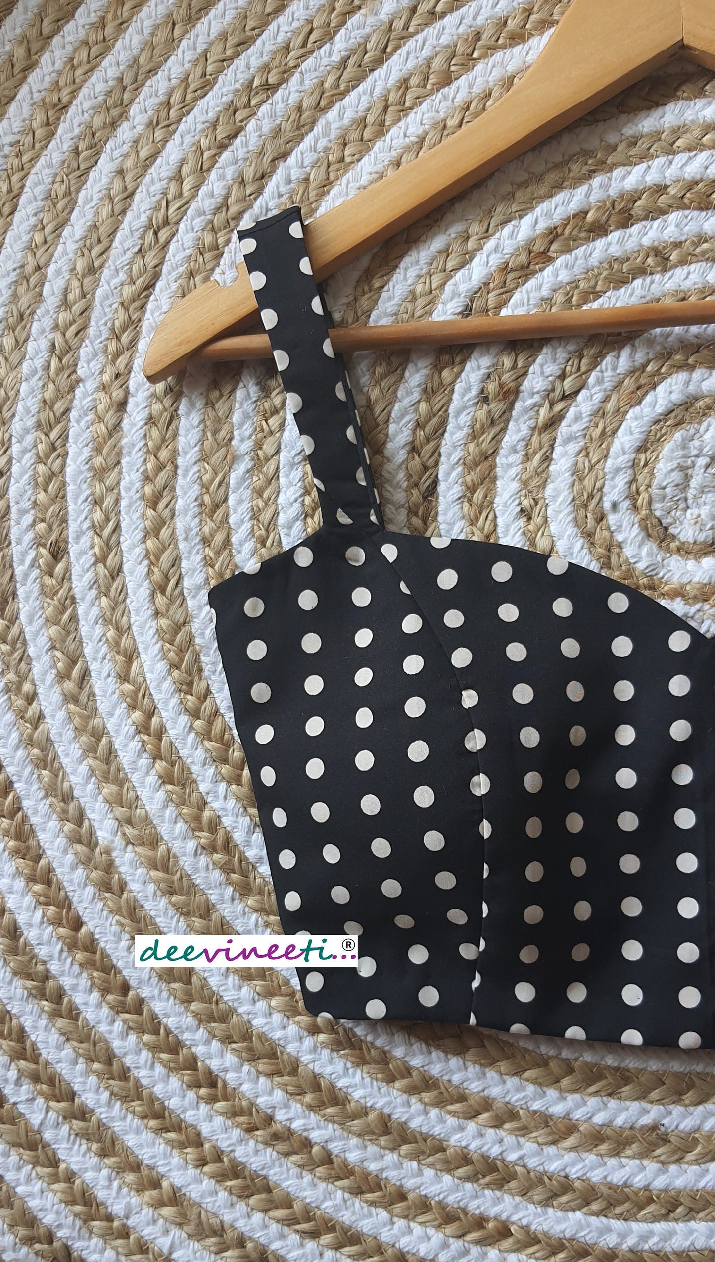 Black Polka Spaghetti Blouse DVBL_076