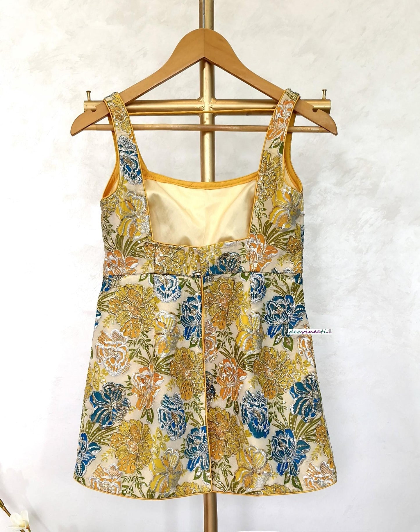 Multicolor Floral Embroidered Peplum Top DVBL_407