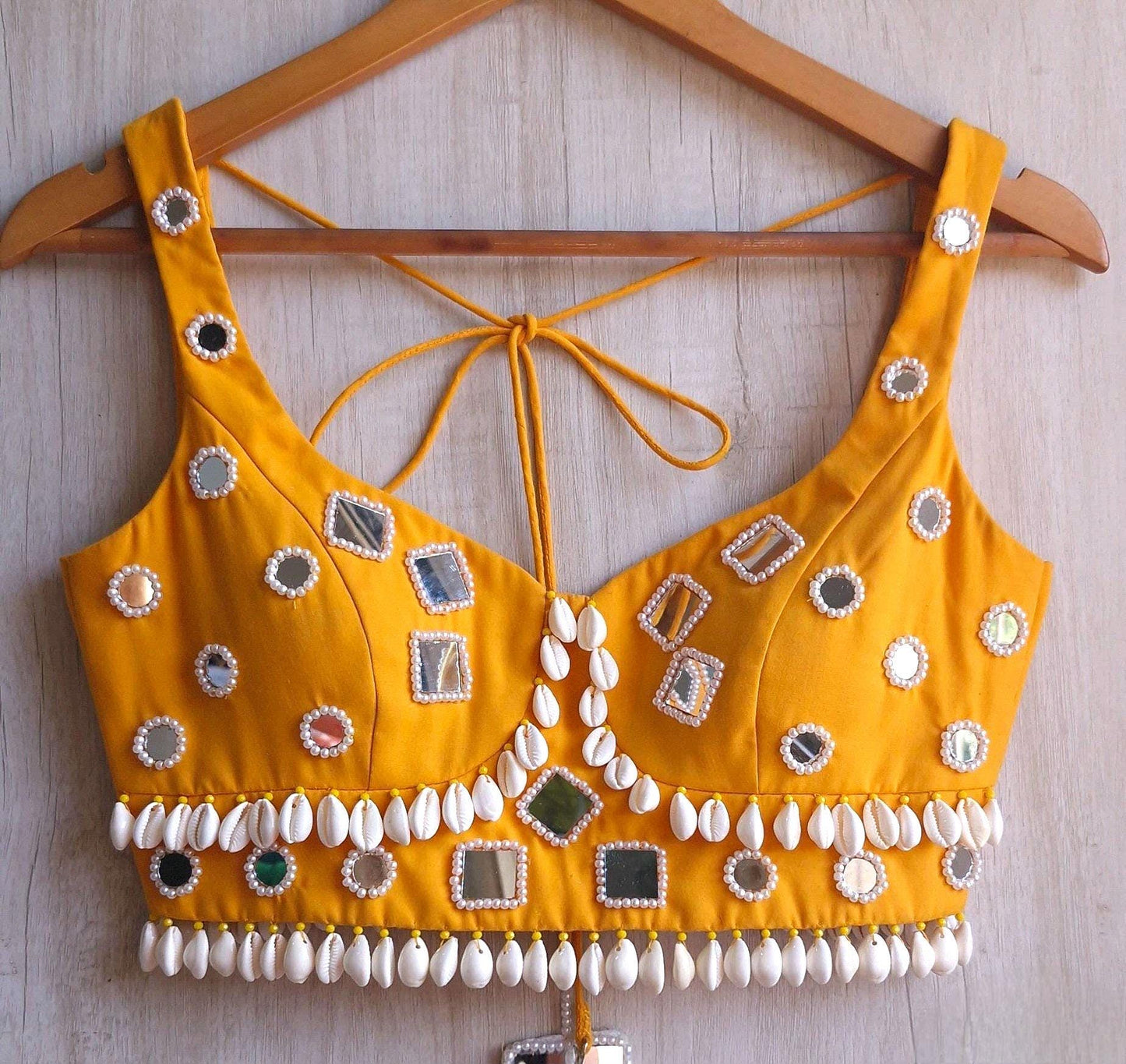 Amber Yellow Rayon Cotton Haldi Blouse DVBL_460