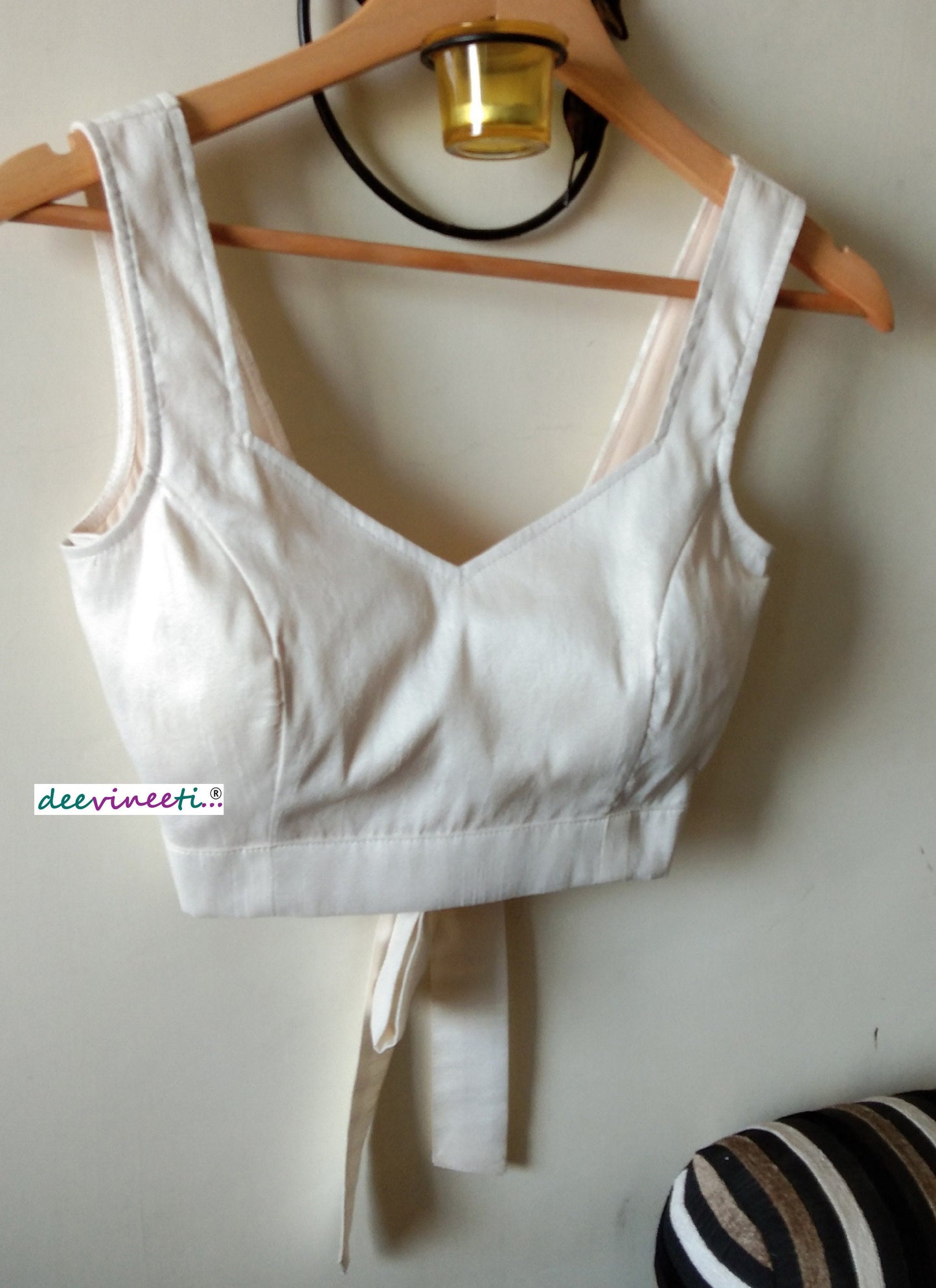 Raw Silk Semi Sweetheart Neck Solid Blouse DVBL_049