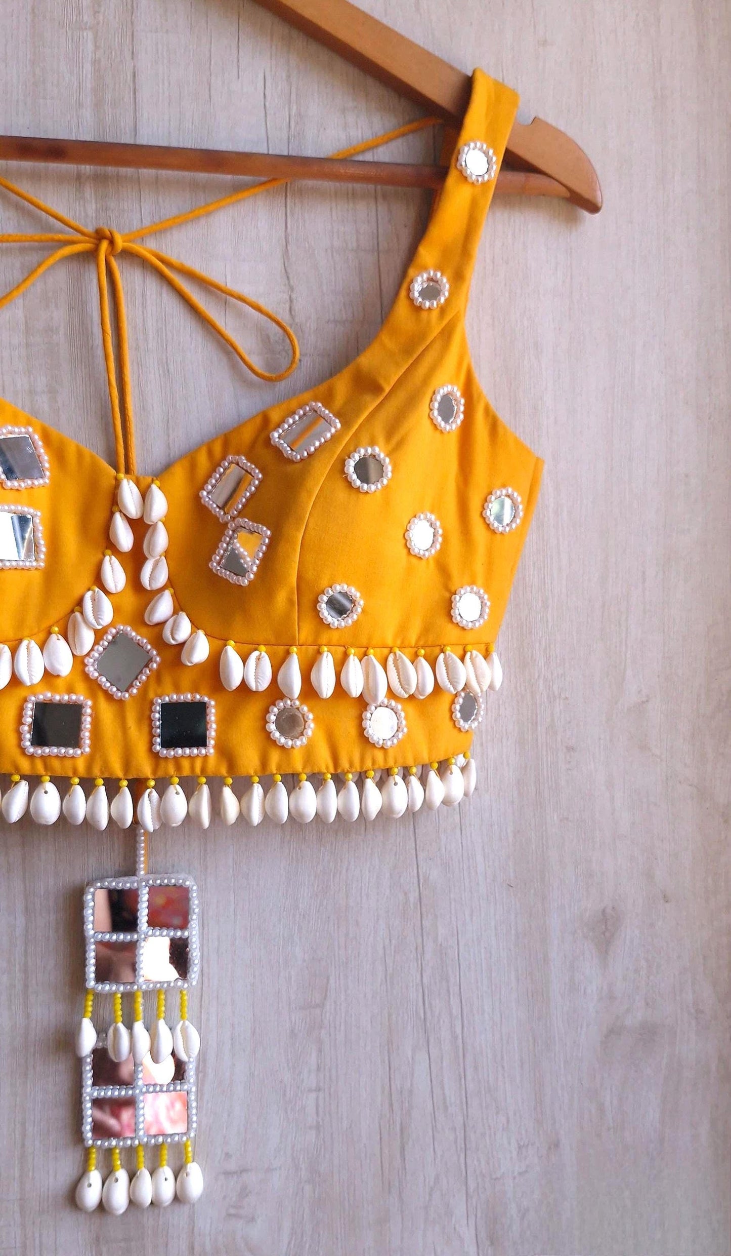 Amber Yellow Rayon Cotton Haldi Blouse DVBL_460