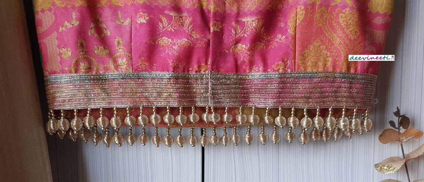 Multicolor Khadi Silk Spaghetti Blouse DVBL_243