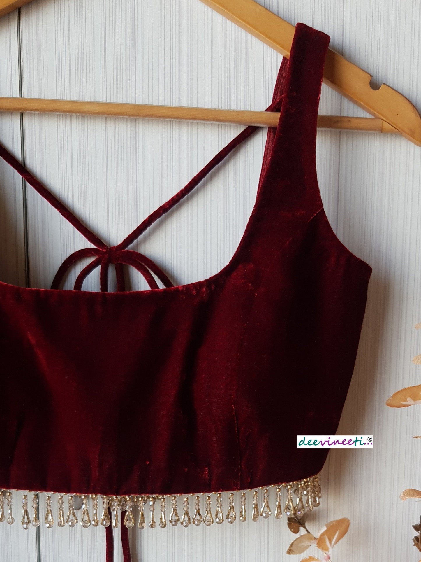Velvet Deep Square Neck Blouse DVBL_144