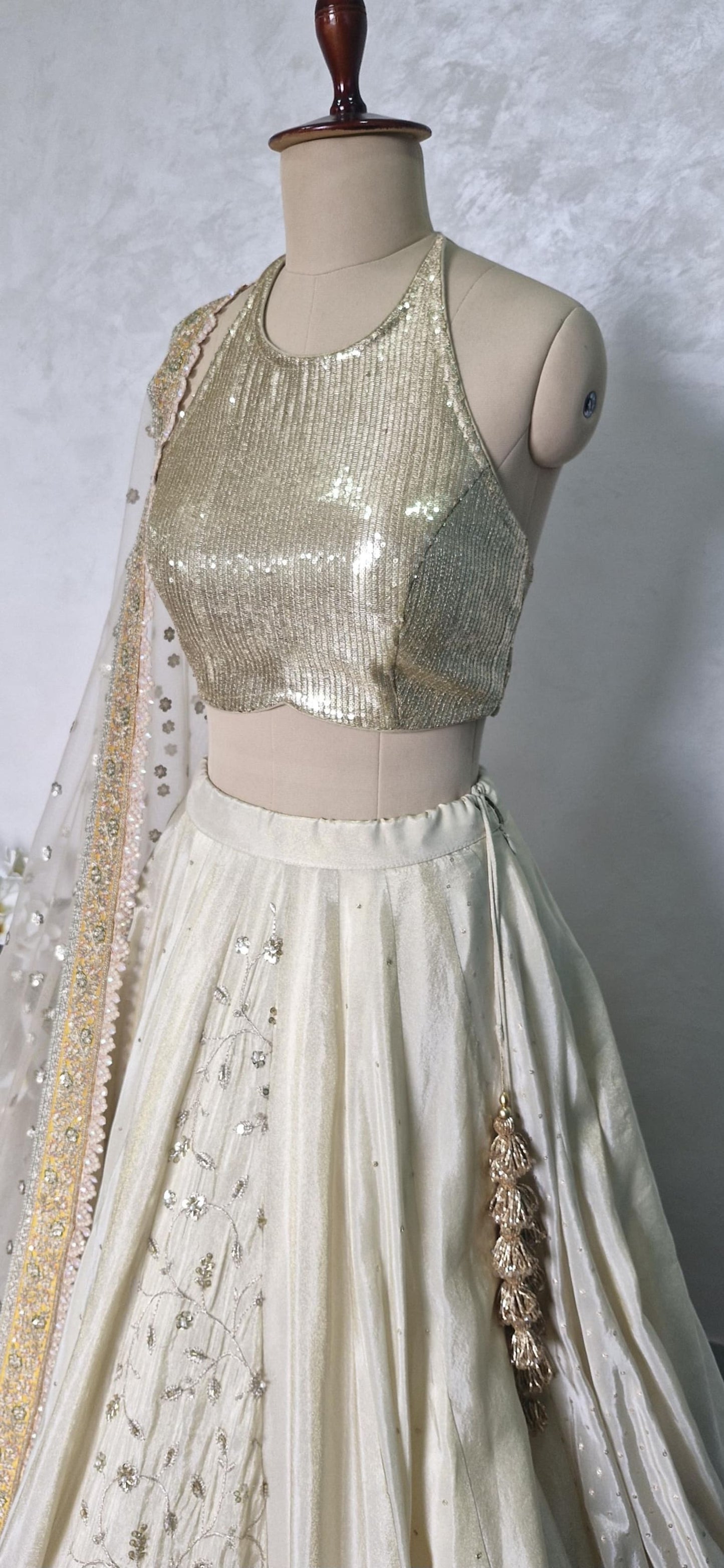 Gold Tissue Silk Lehenga Choli DVMTD_0252